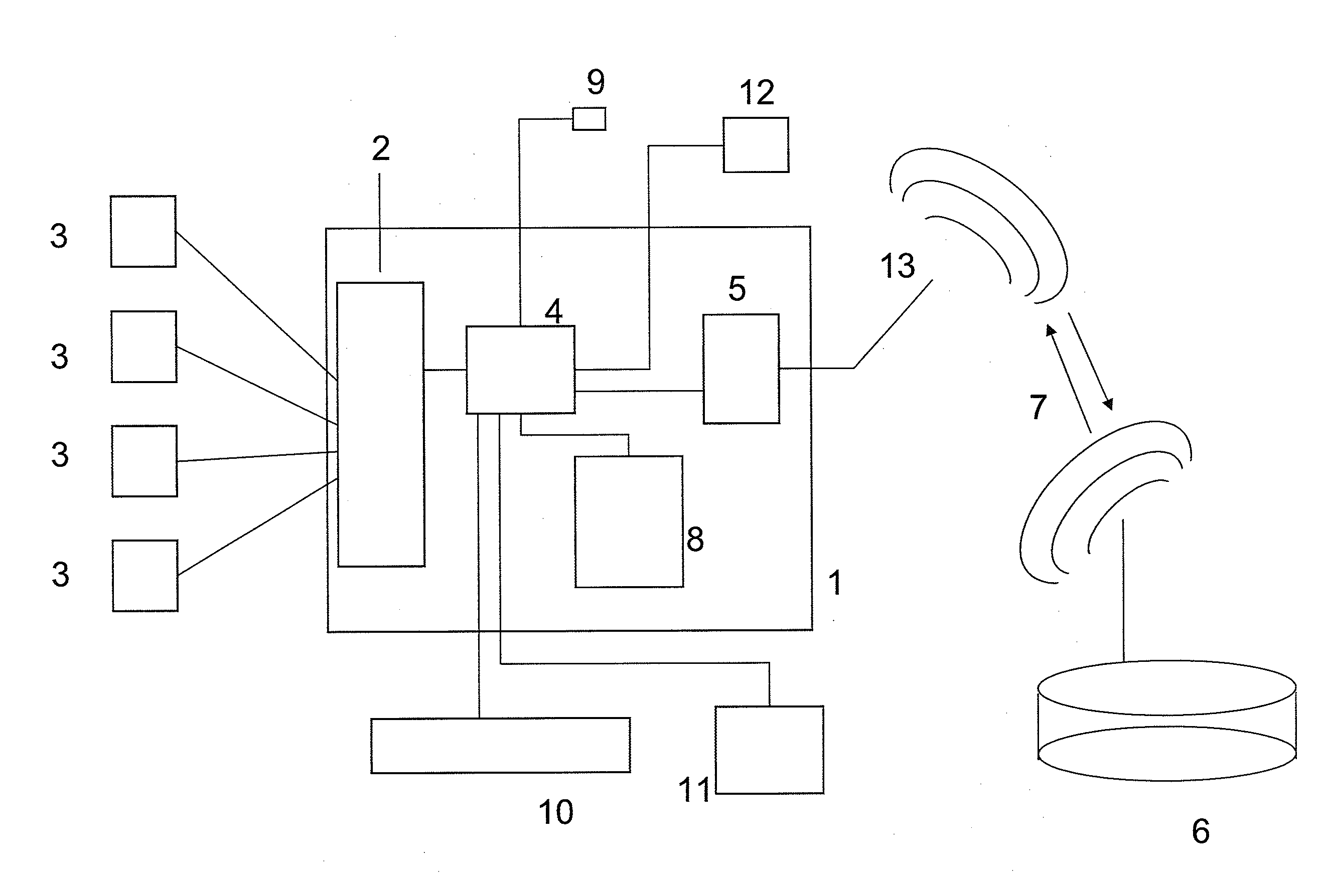 Data processing and communication unit for recording patient data in therapy-free intervals