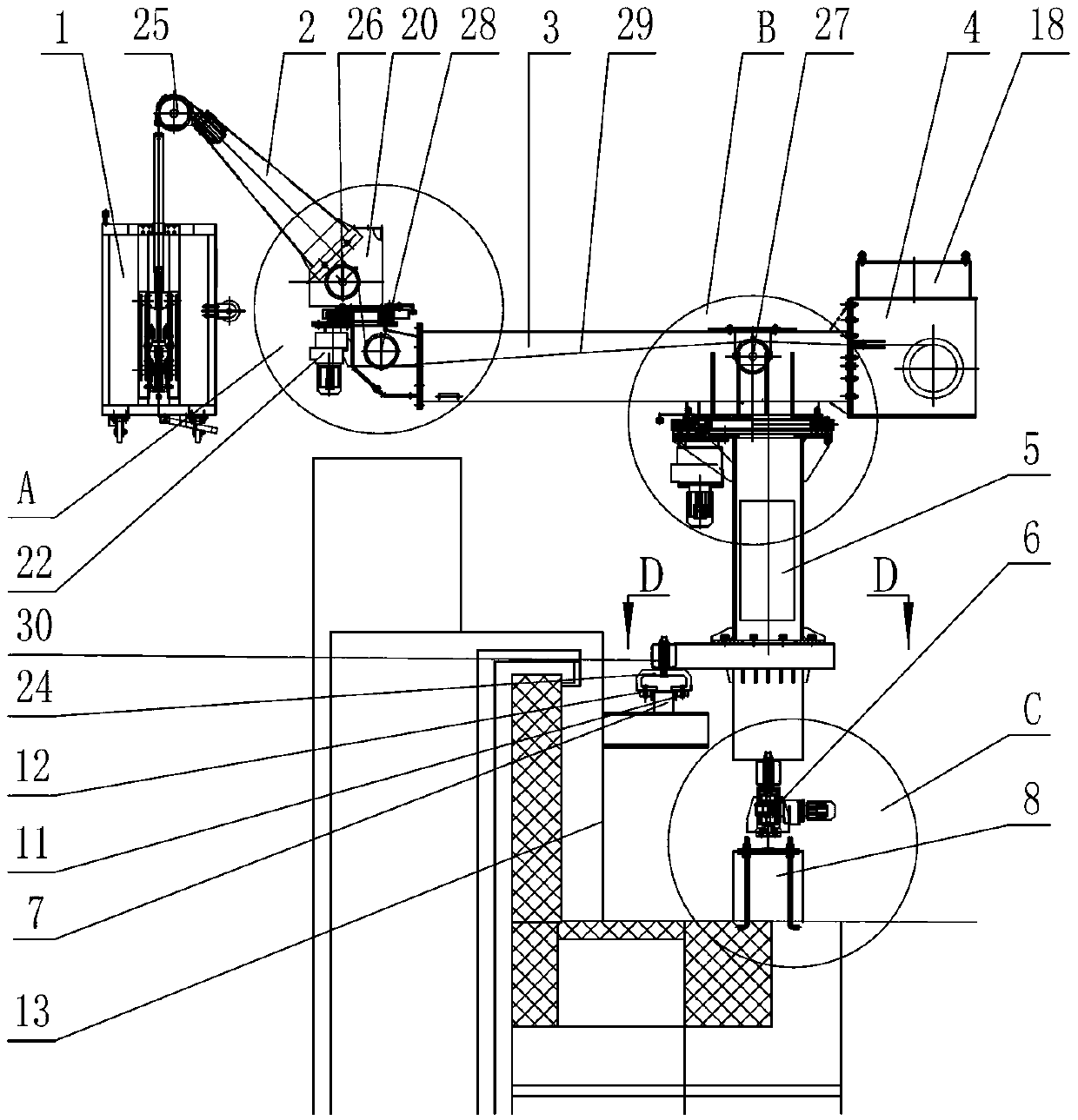 Single-rail window wiping machine