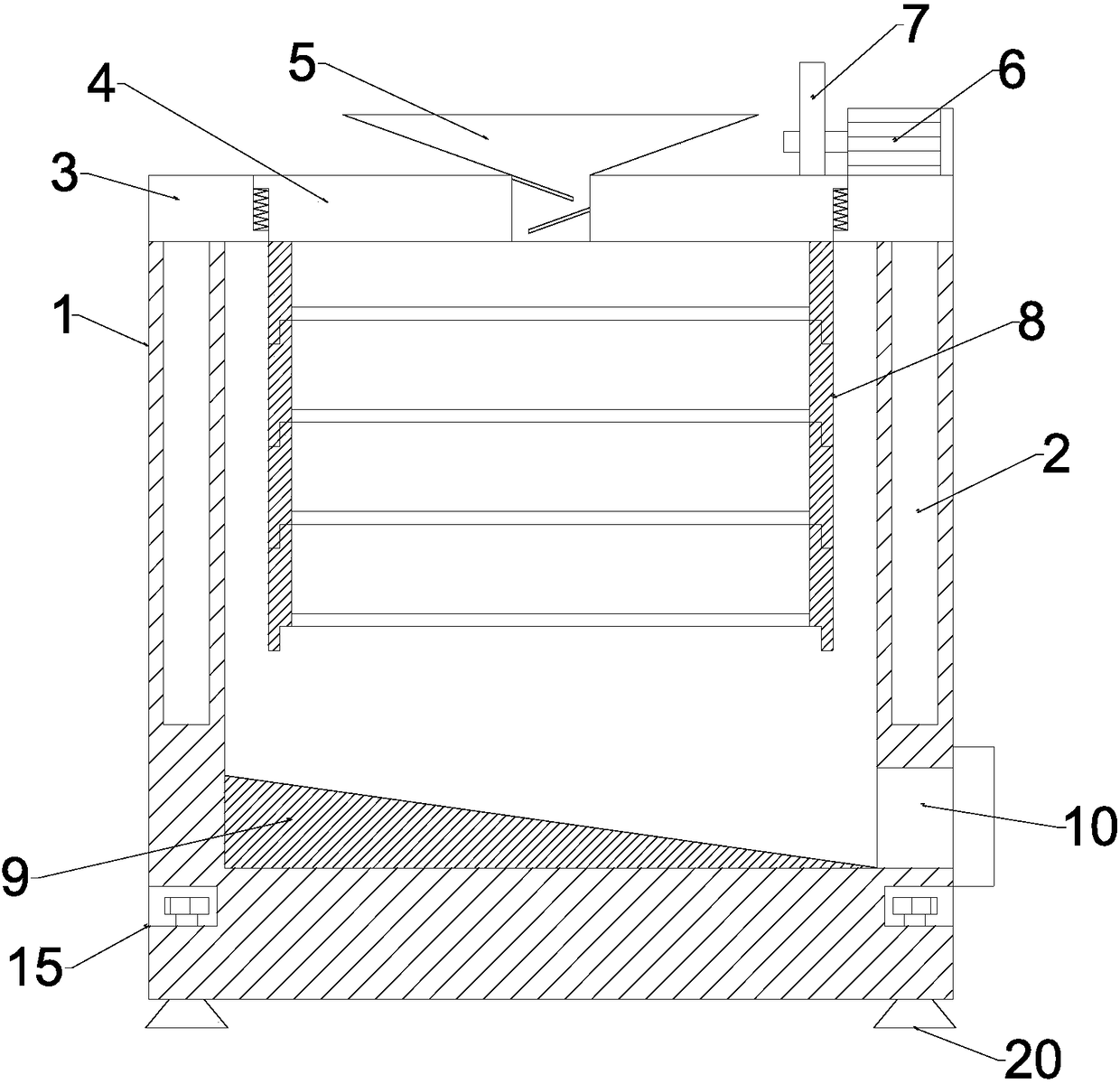 Vibratory screening combined chemical powder screening device