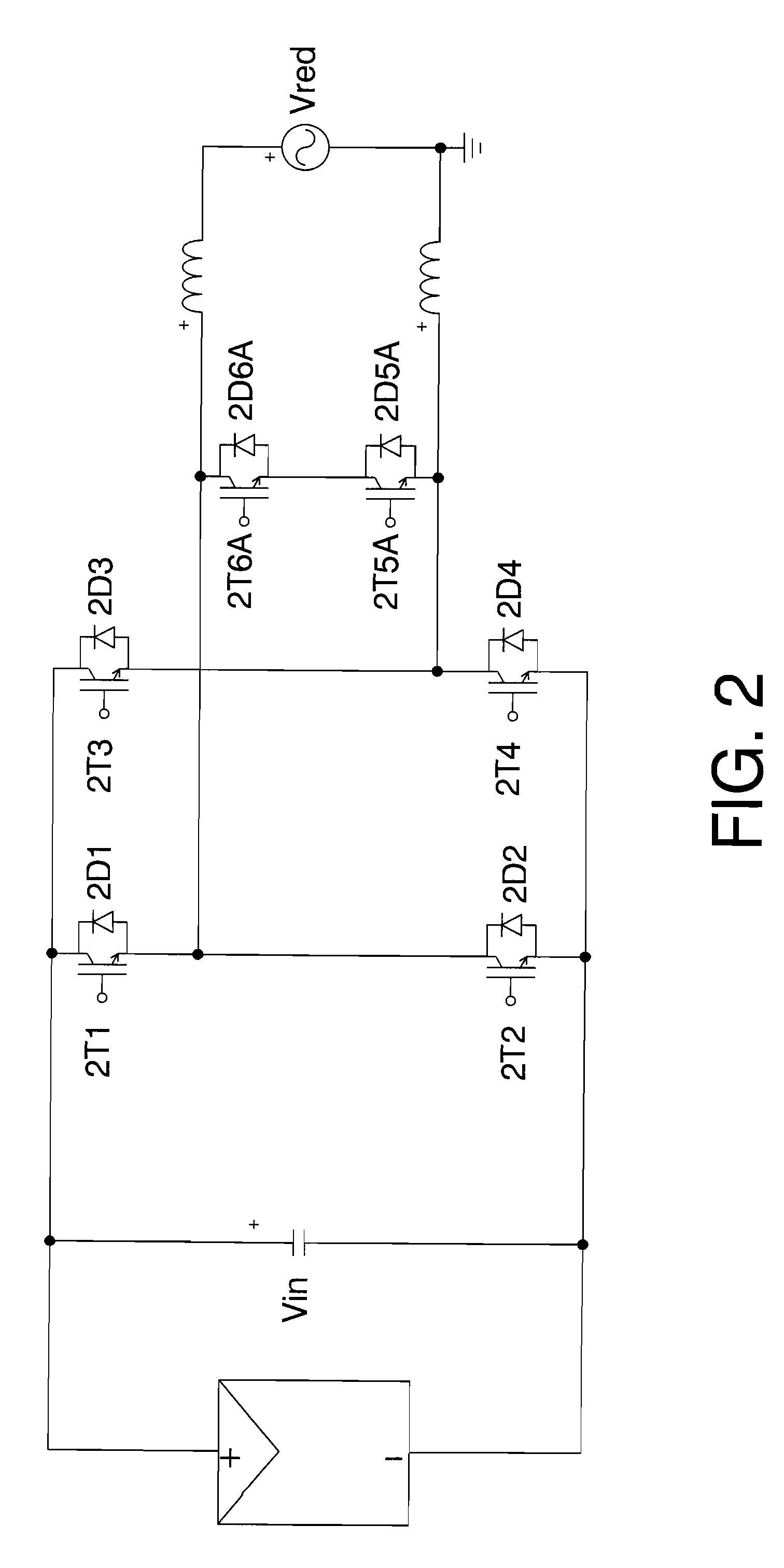 Electric circuit for converting direct current into alternating current