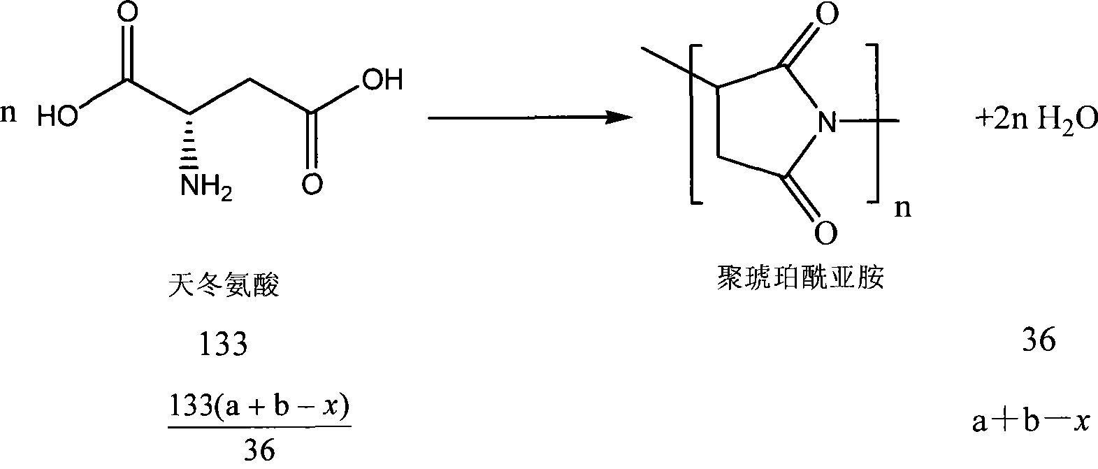 Method for preparing poly-aspartic potassium used in plant growth accelerator and use