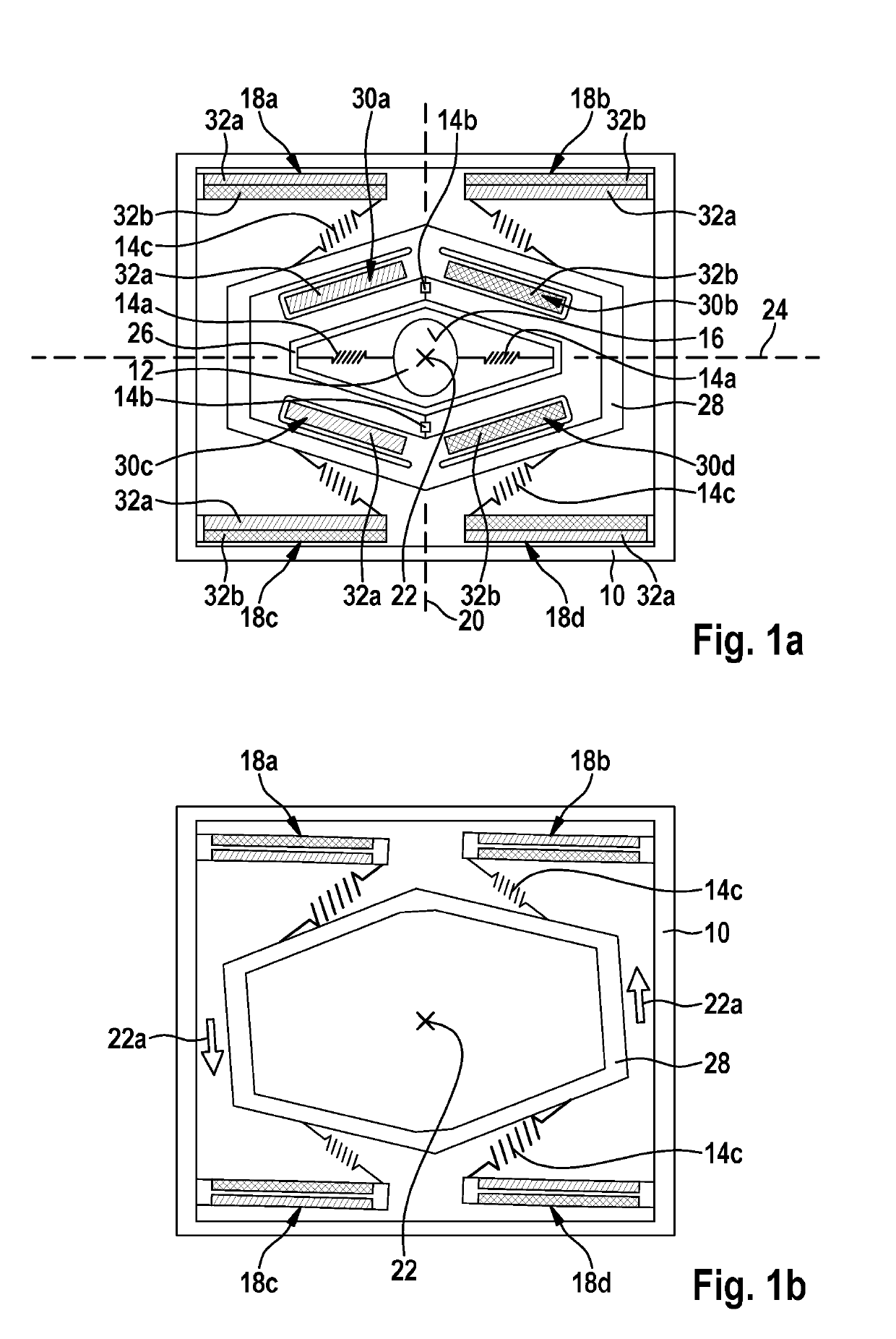 Micromechanical component, method for manufacturing a micromechanical component, and method for exciting a movement of an adjustable part about a rotational axis