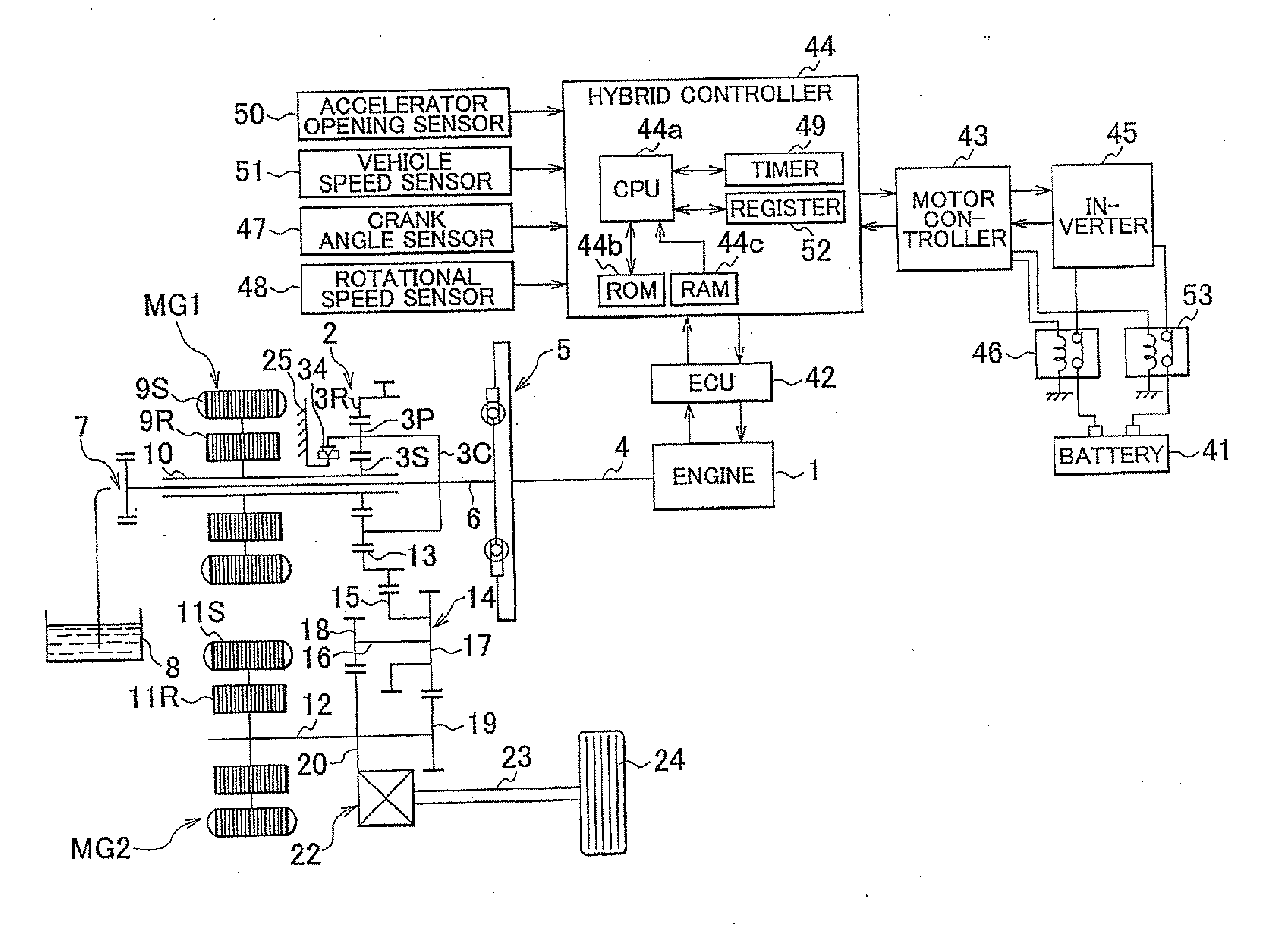 Hybrid drive apparatus and controller for hybrid drive apparatus