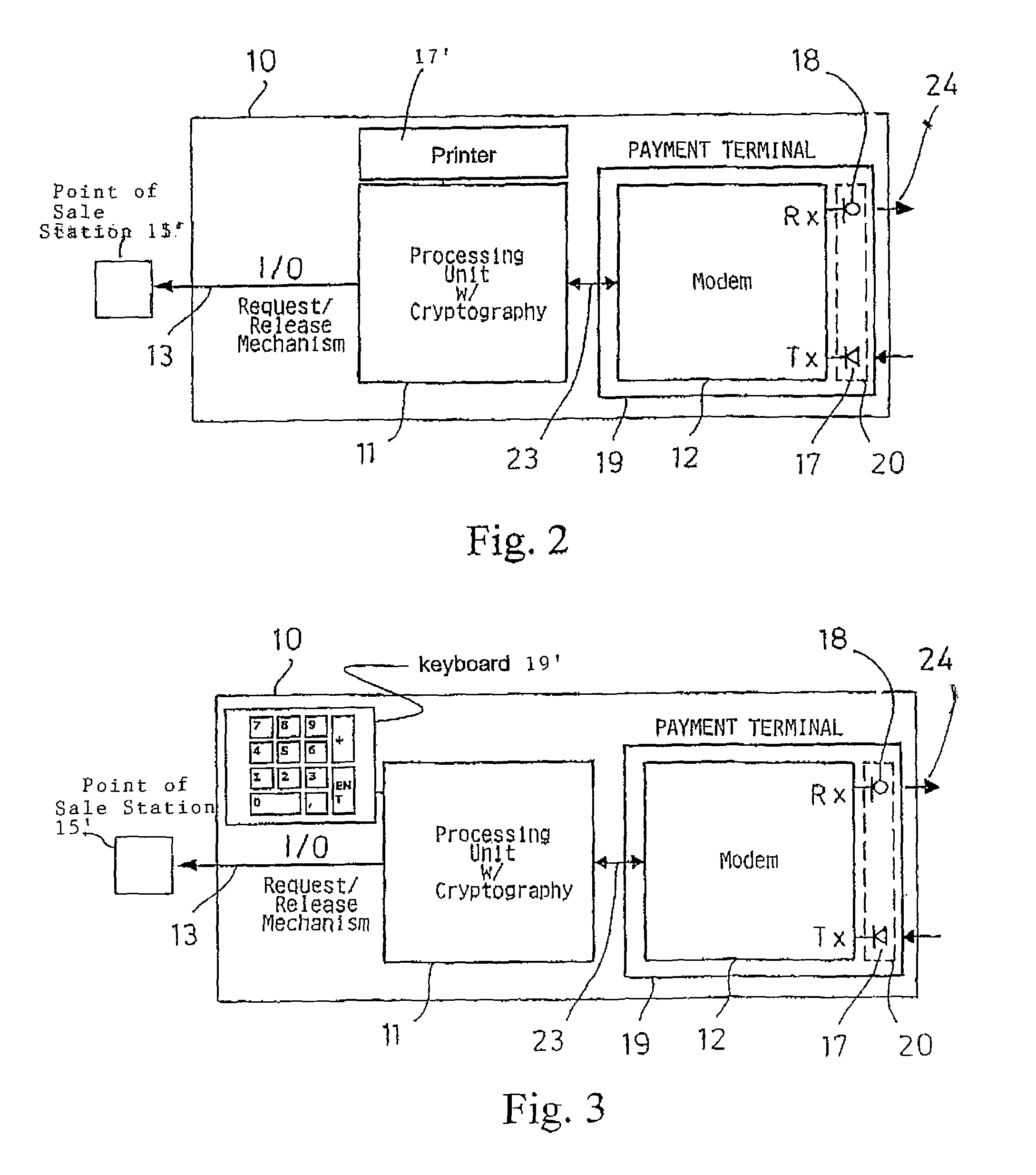 System for payment data exchange and payment terminal device used therein