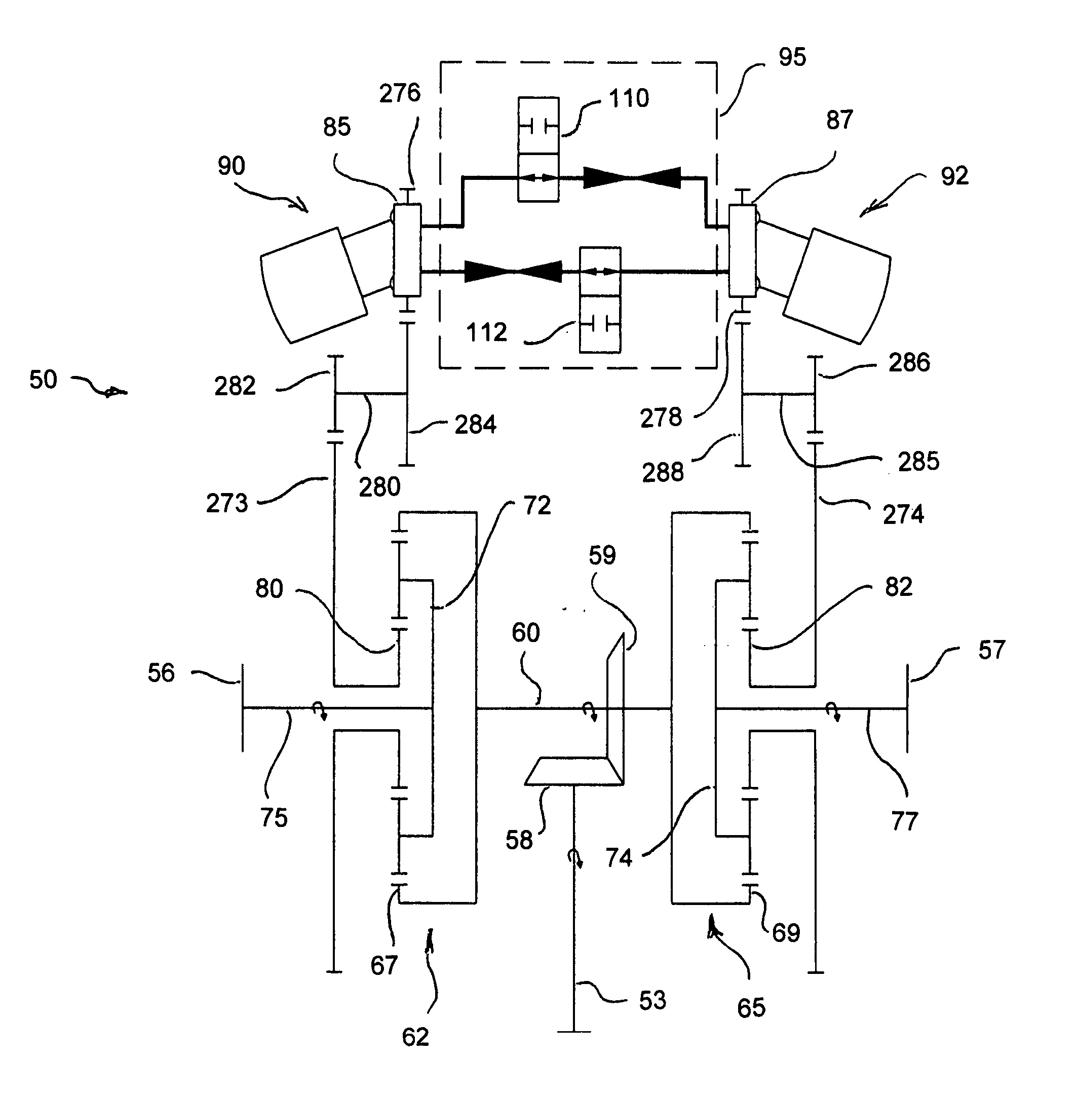 Hydraulic torque vectoring differential