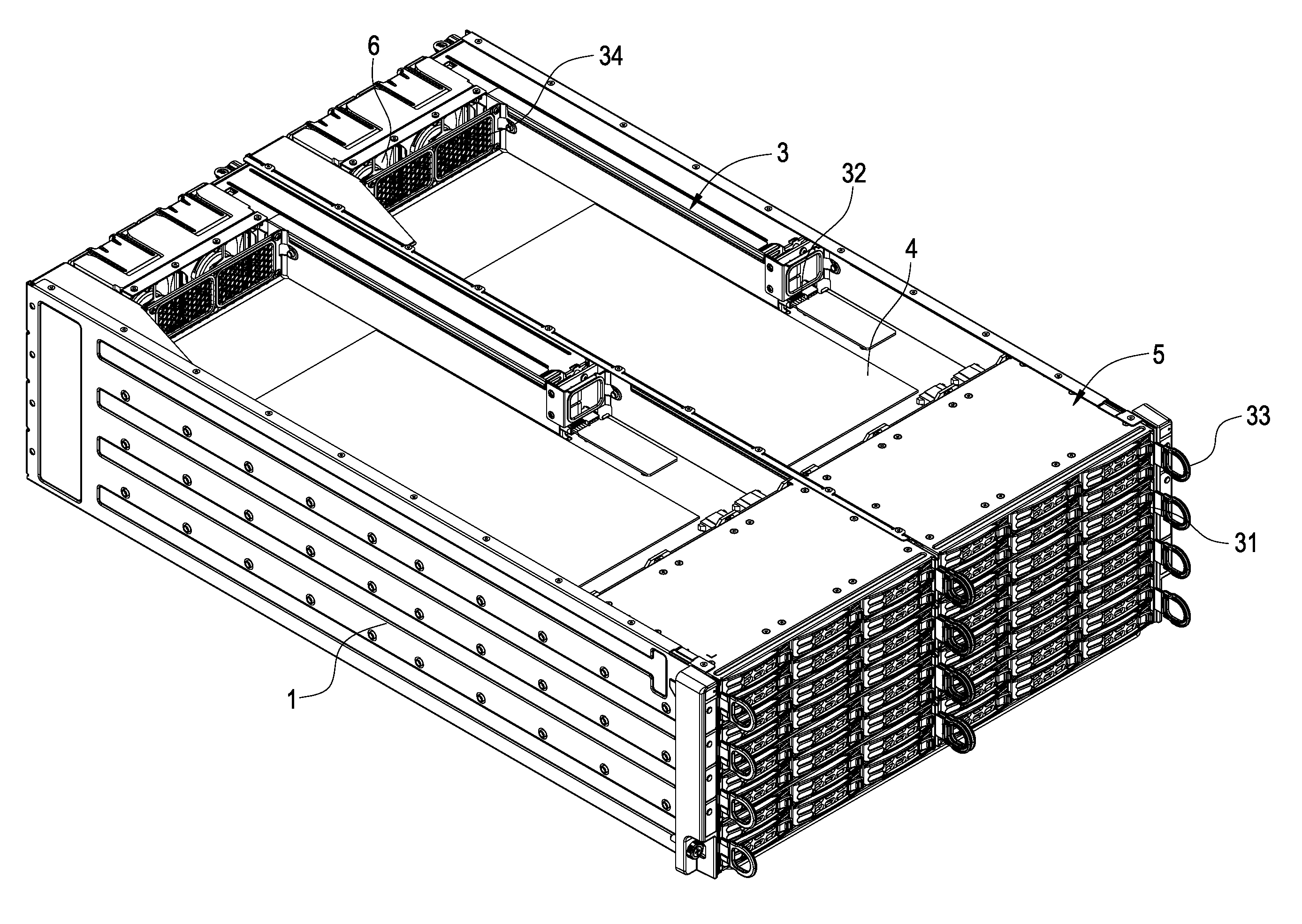 Server structure with swappable tray