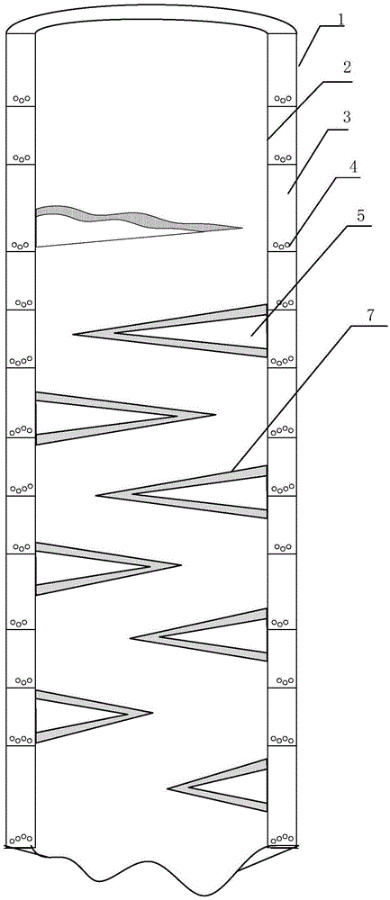 Rainwater flow guiding pipe with silencing pipe walls and buffering canine-tooth-shaped protrusions on inner wall