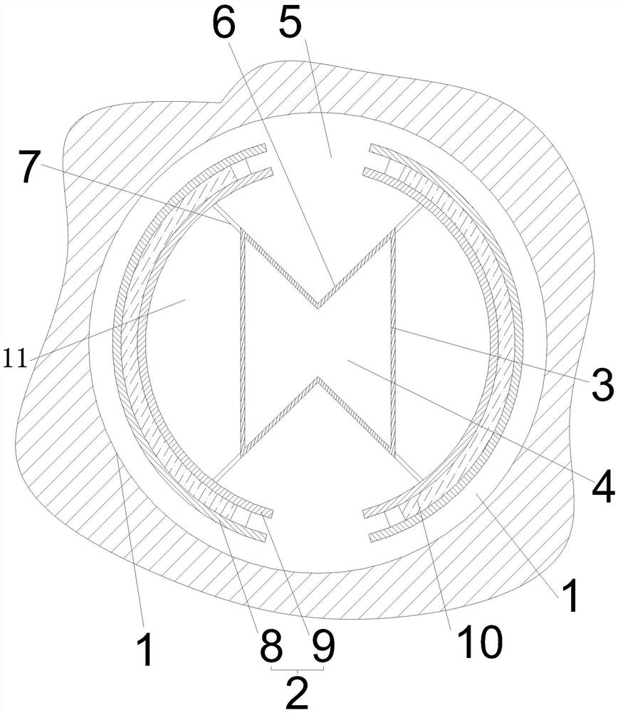 Bidirectional shaped charge blasting charging structure with slotted sleeve