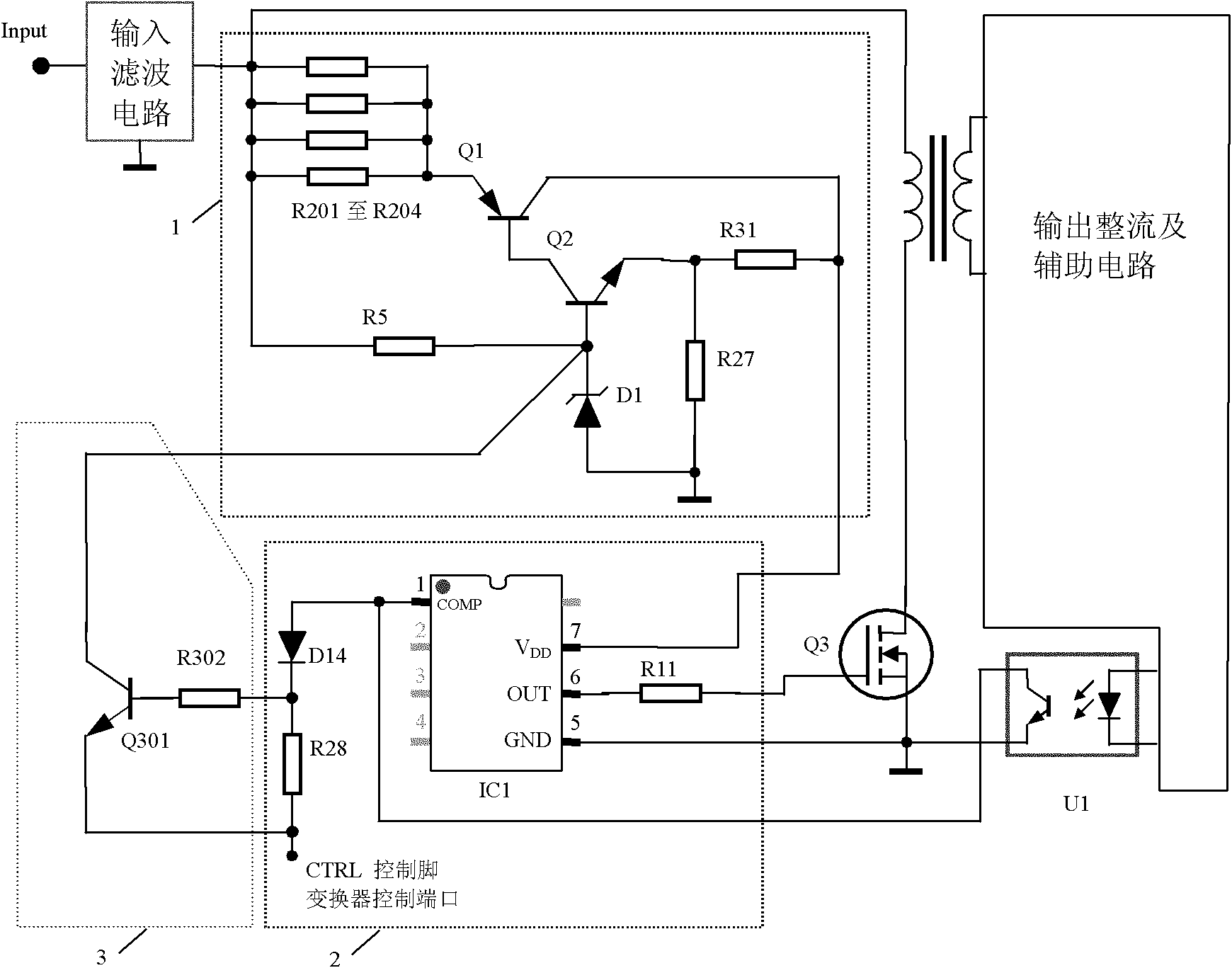 DC-DC converter with protection control port