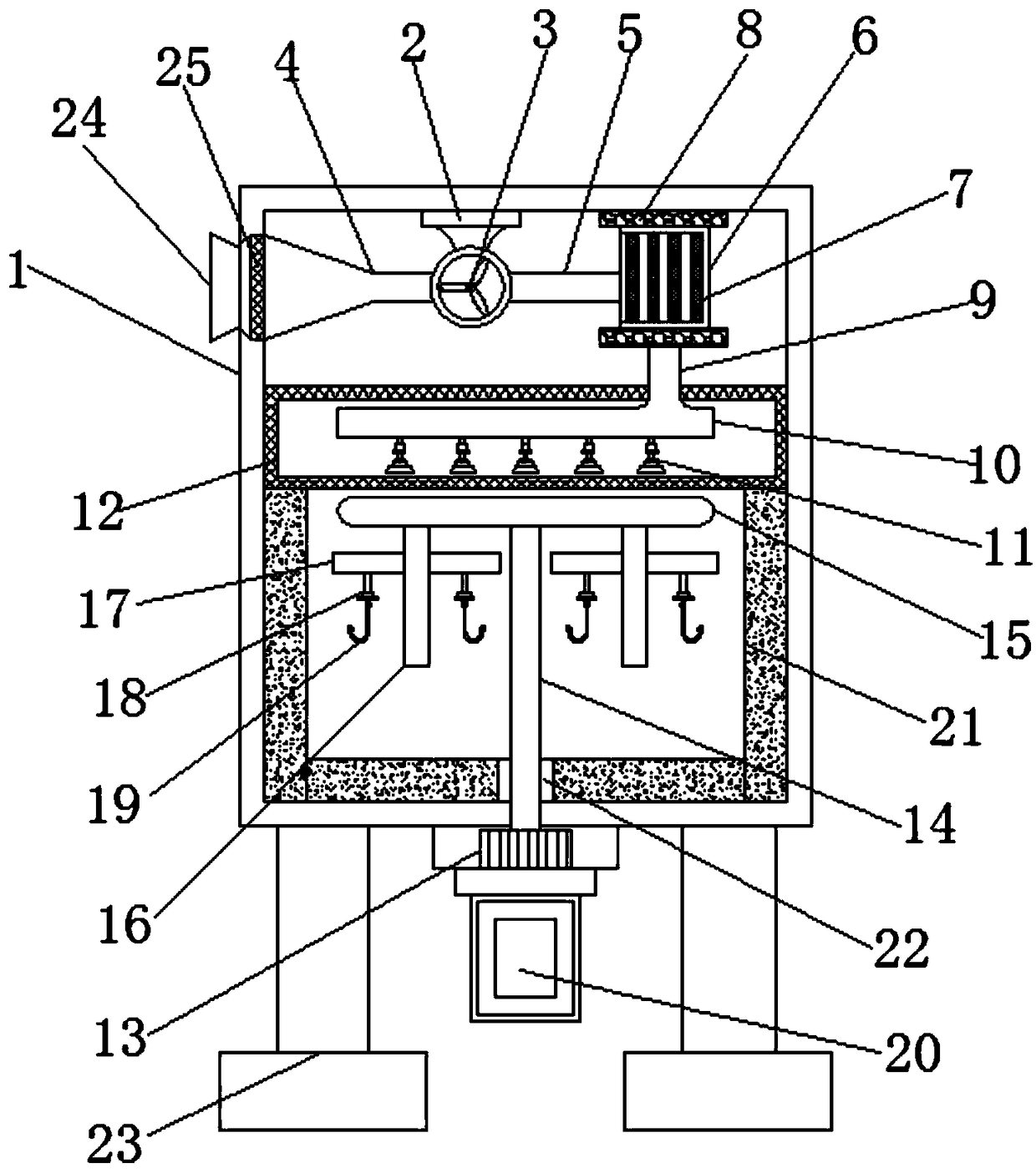 Fine dried noodle drying device capable of achieving uniform drying