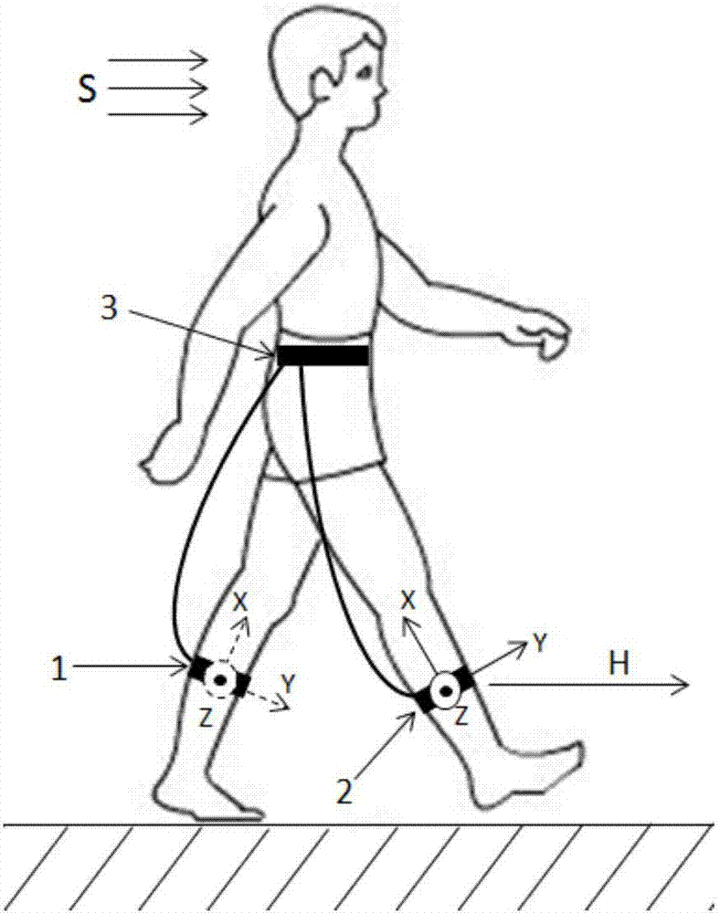 Human body step length measuring method used on wearable device and measuring device thereof