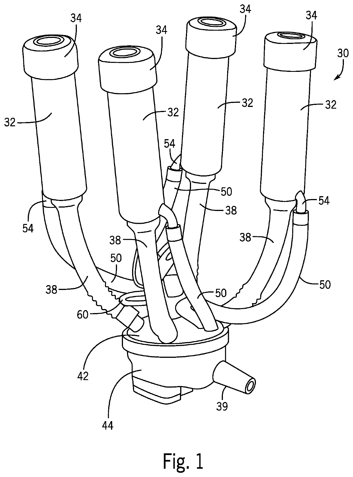 Milker unit short milk tube with milk claw end connector