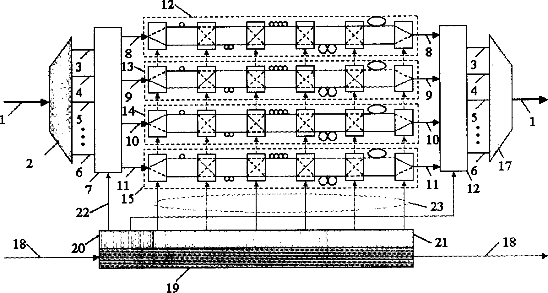 Optical CDMA wavelength-time domain two-dimensional optical orthogonal code coder and decoder