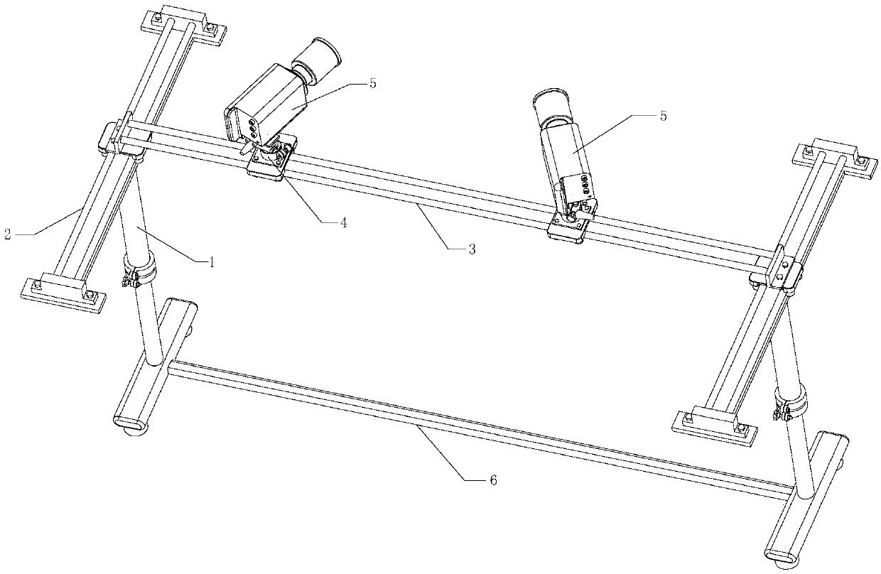 Multi-freedom-degree movable shooting platform device and spatial point coordinatemeasuring method