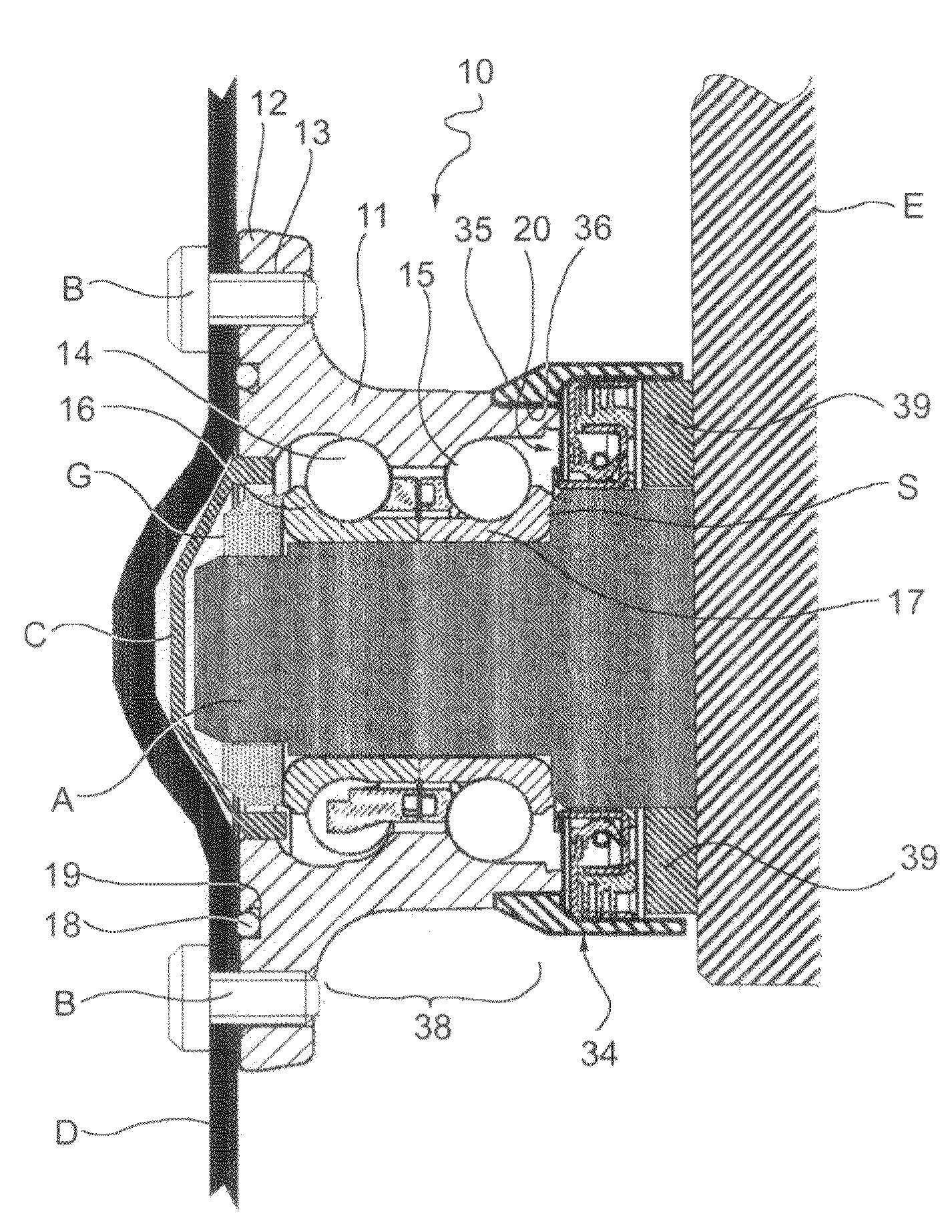 Hub-bearing assembly for soil-working discs