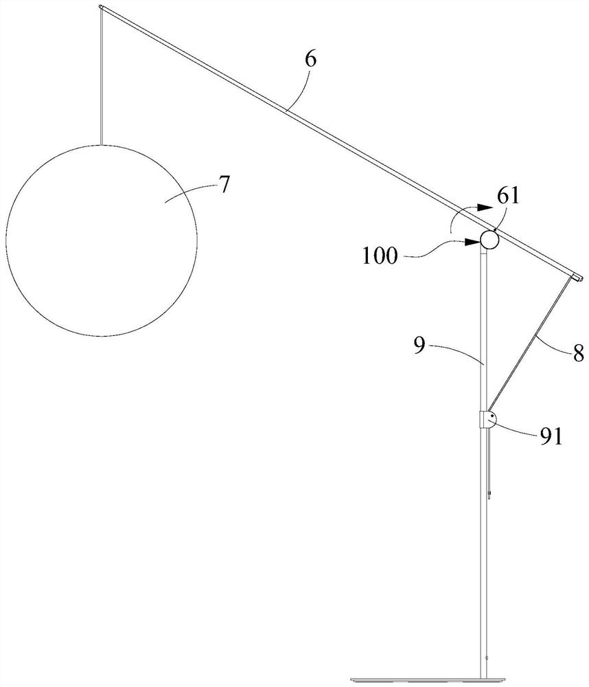 Adjusting structure and lamp