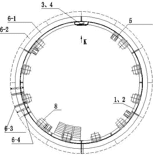 Vertical shaft non-suspension segmented stepping descending type integral metal formwork