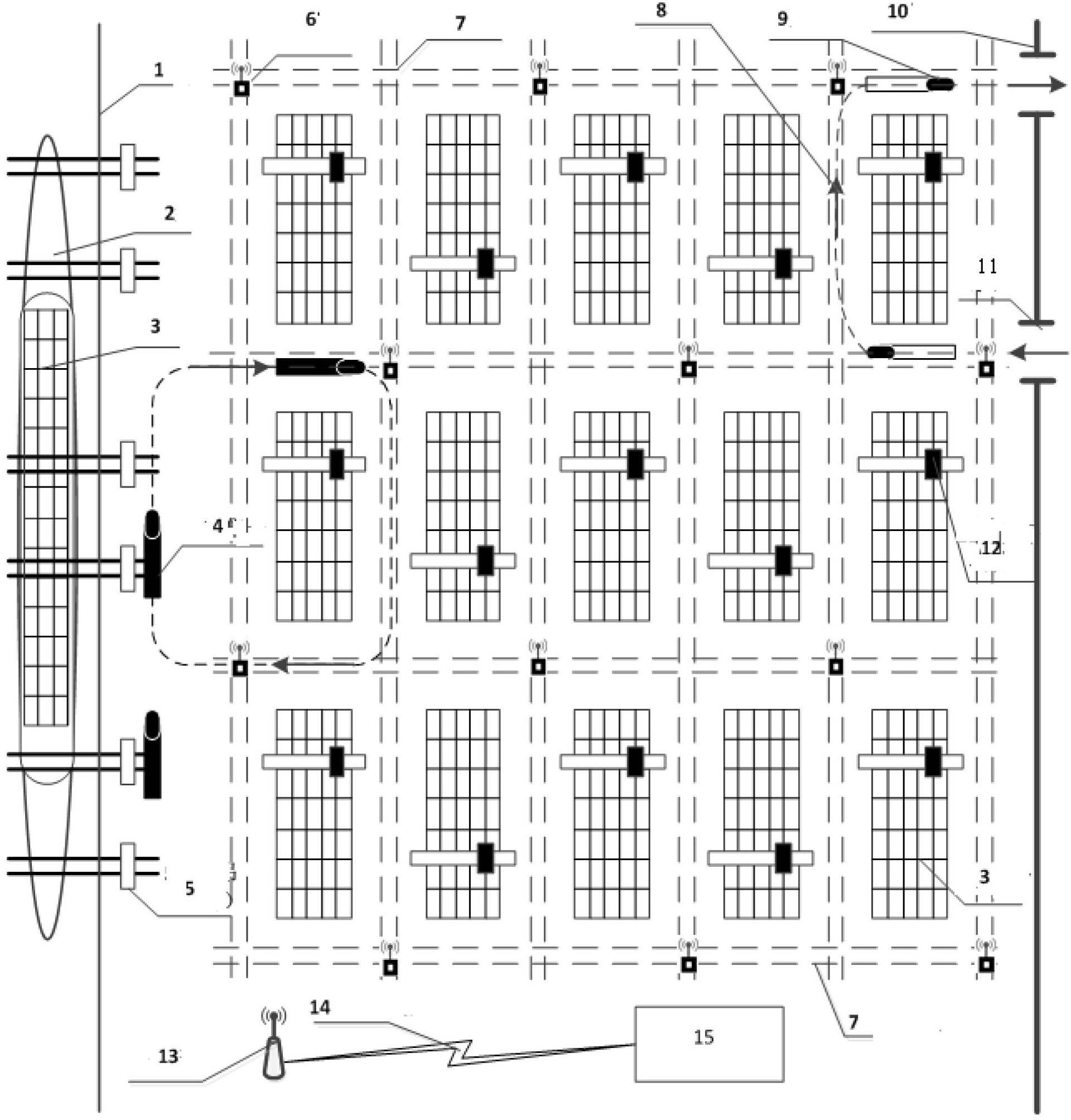 Container port vehicle running state sensing and positioning system and method thereof