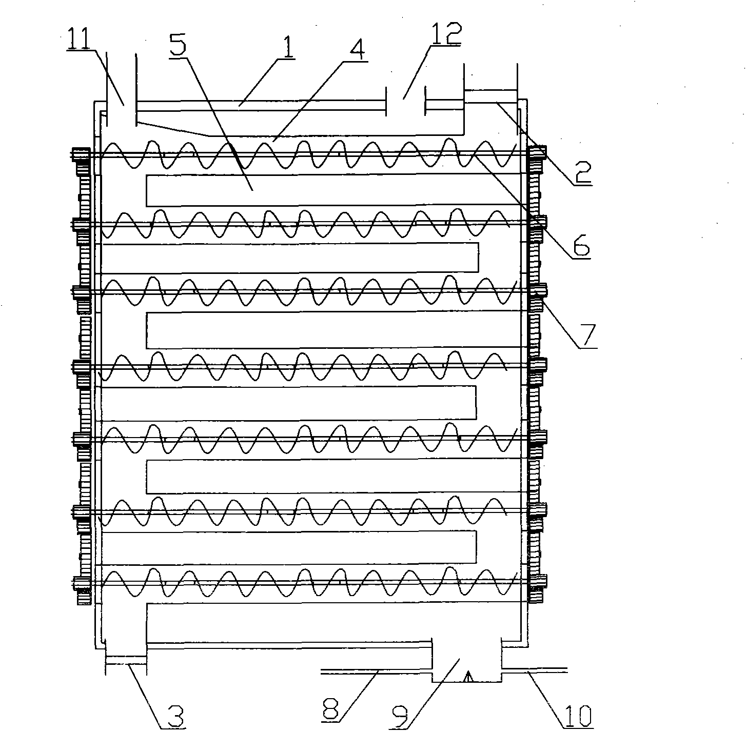 External heating coal decomposing equipment with fold pipes