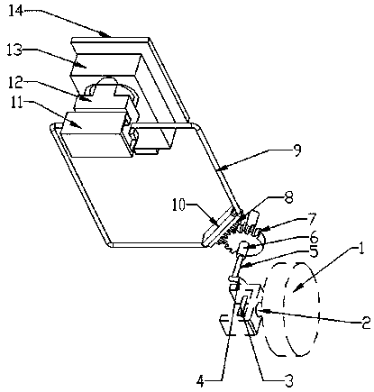 Automatic angle adjusting device for rear-view mirror of cart