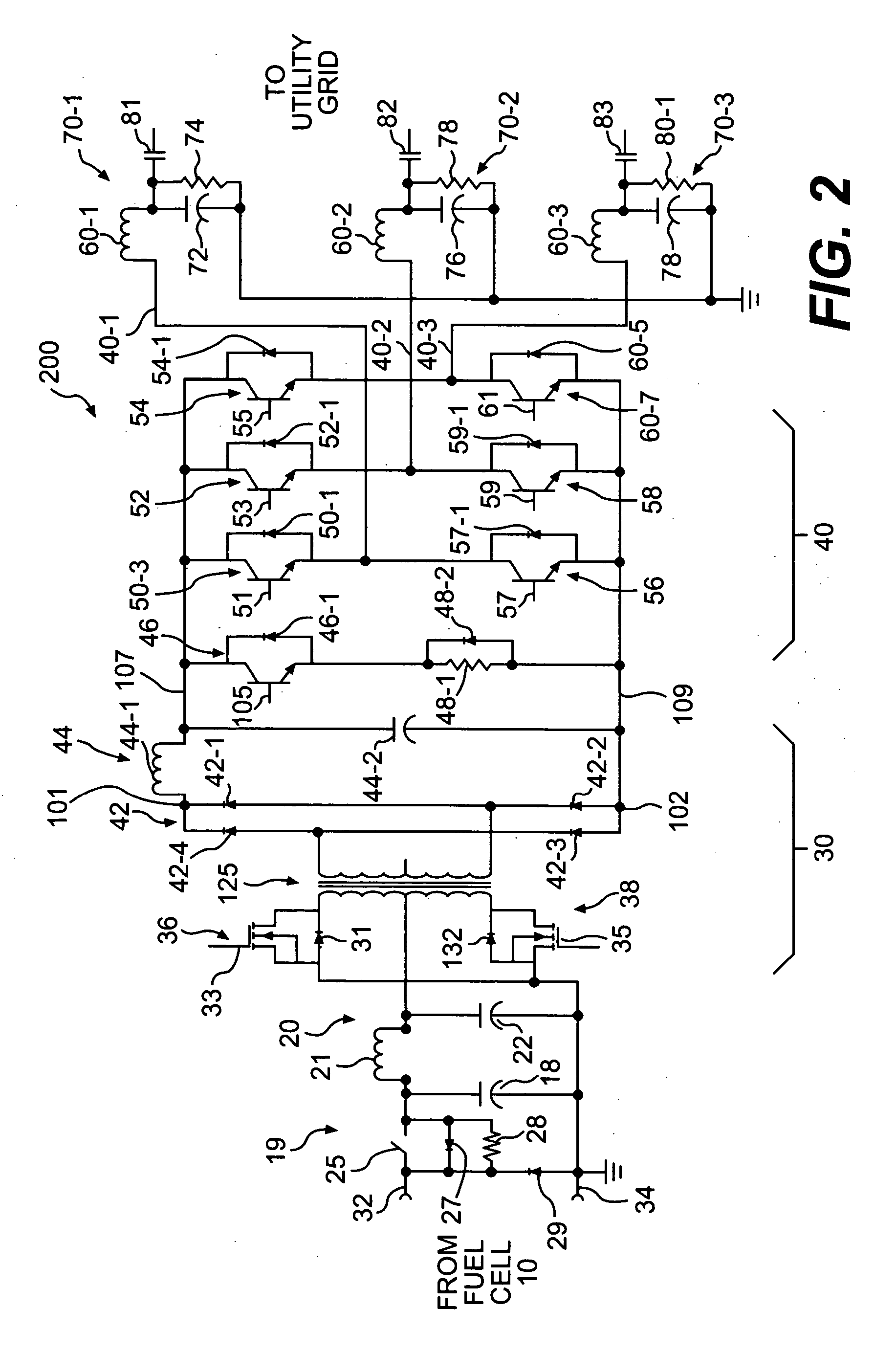 Power converter in a utility interactive system