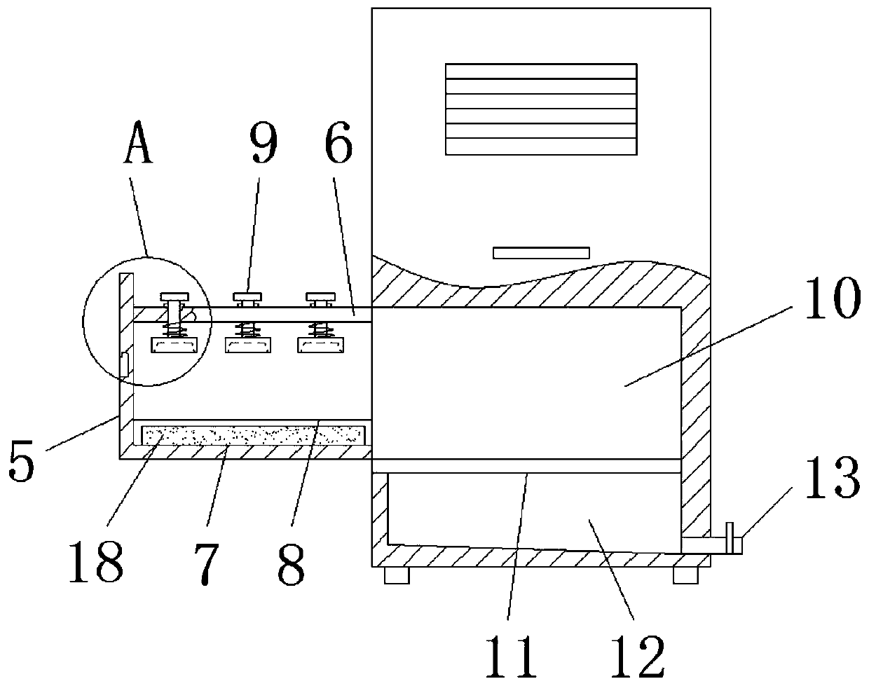 Adjustable medicine detection cabinet convenient for arranging liquid medicine containers