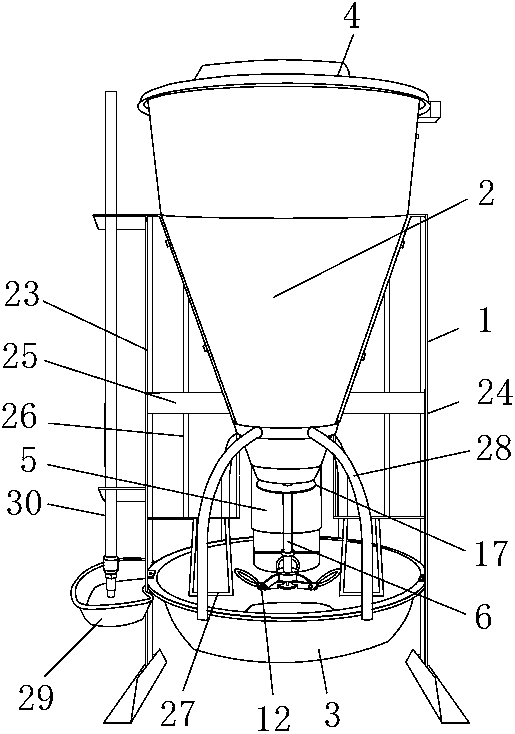 Anti-clogging powder feeder for pigs