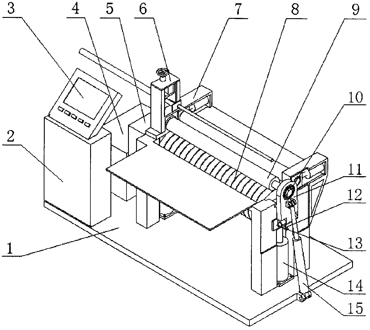 Flexible plate reeling machine with side roller