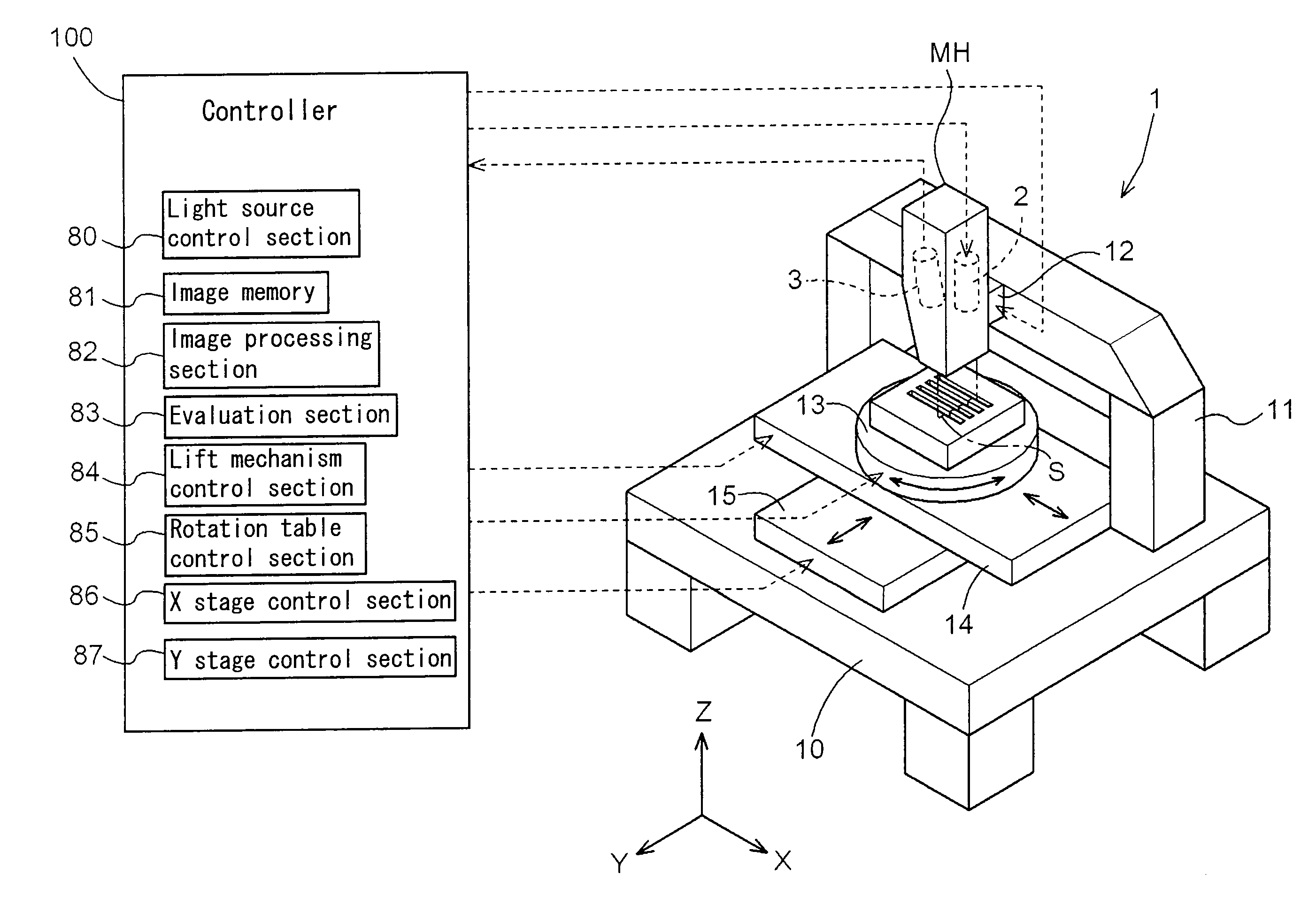 Concave-convex surface inspection apparatus