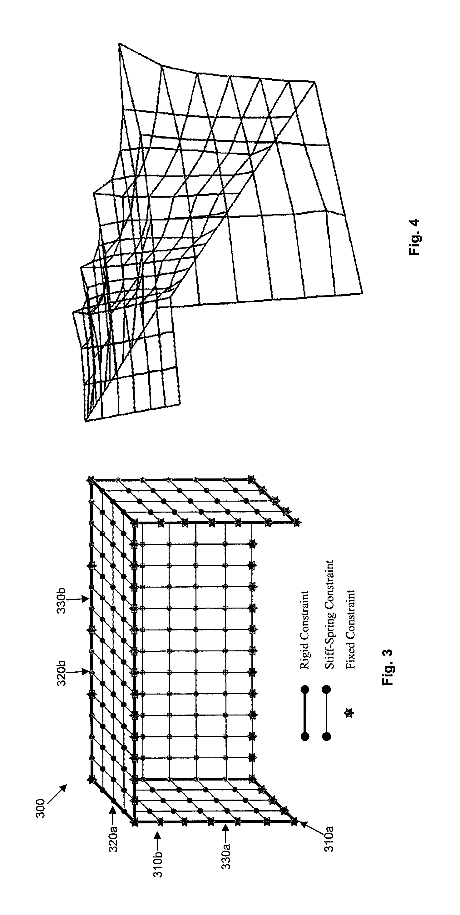 Particle-based cloth simulation using verlet integration with fixed and stiff-spring constraints supporting collision detection and reaction with projectiles in sports video games