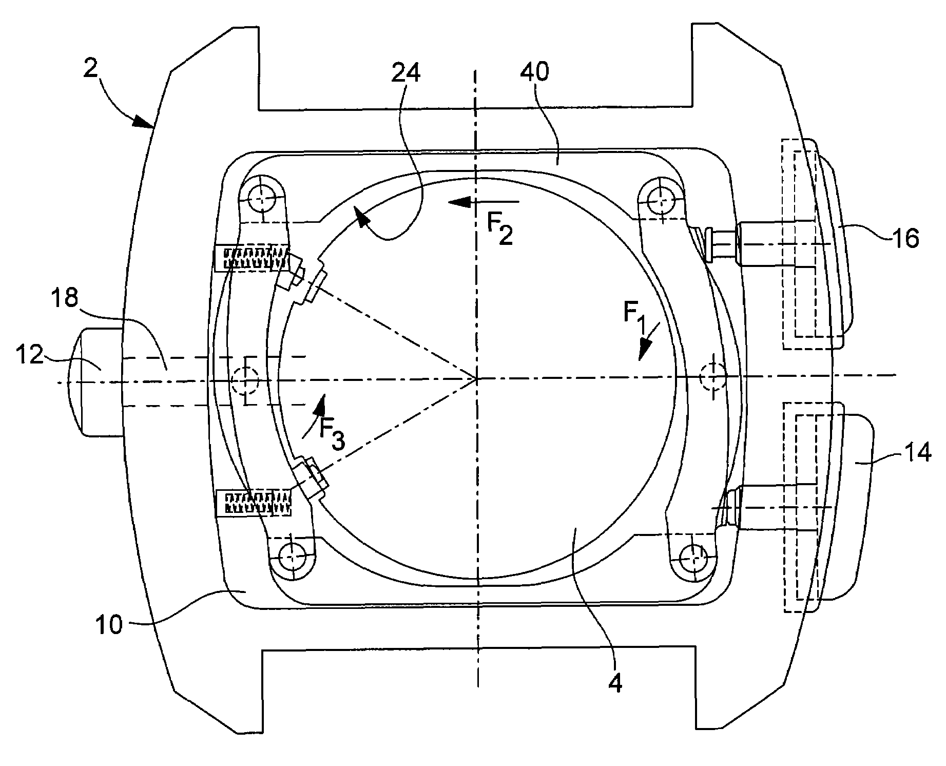 Watch provided with push-buttons comprising a mechanism for actuating delocalised control elements of a clockwork