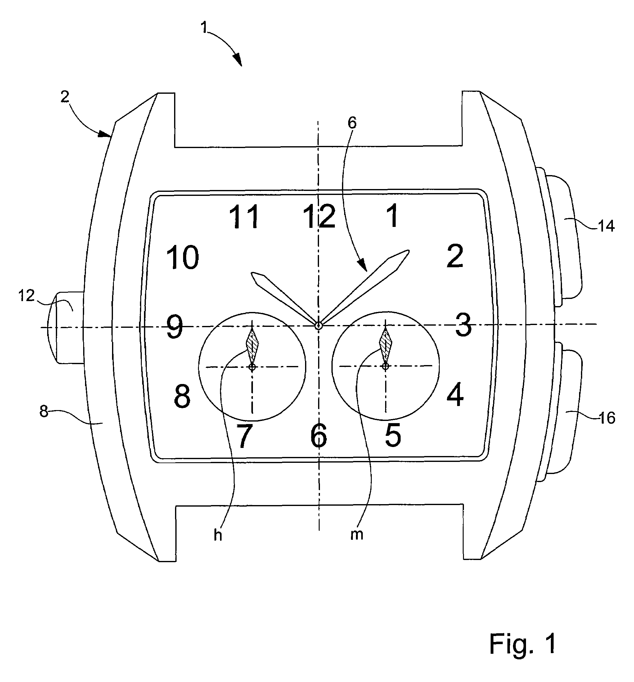 Watch provided with push-buttons comprising a mechanism for actuating delocalised control elements of a clockwork