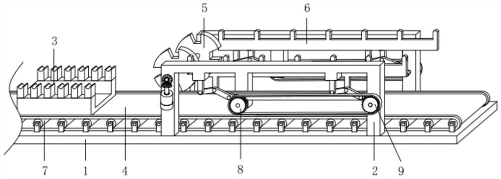 An assembly line loading and unloading structure