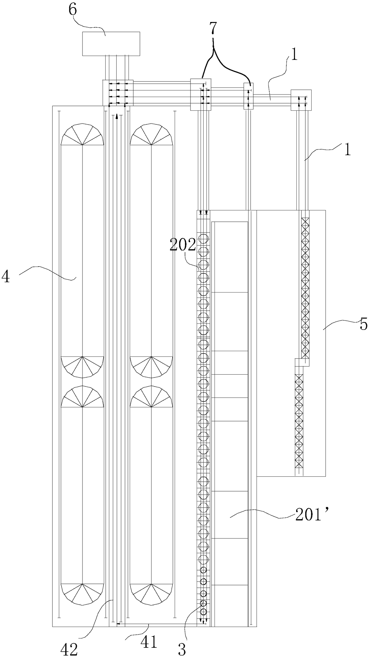 An optimal path conveying system and its raw material storage and mixing parallel production process