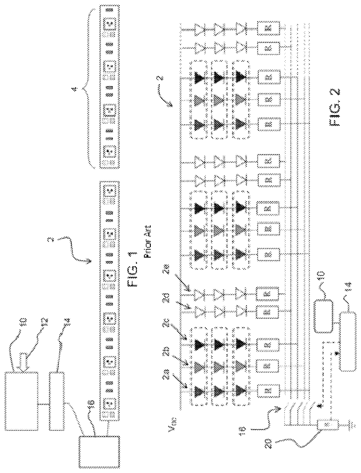 Monitor device for a lighting arrangement, a driver using the monitoring arrangement, and a driving method