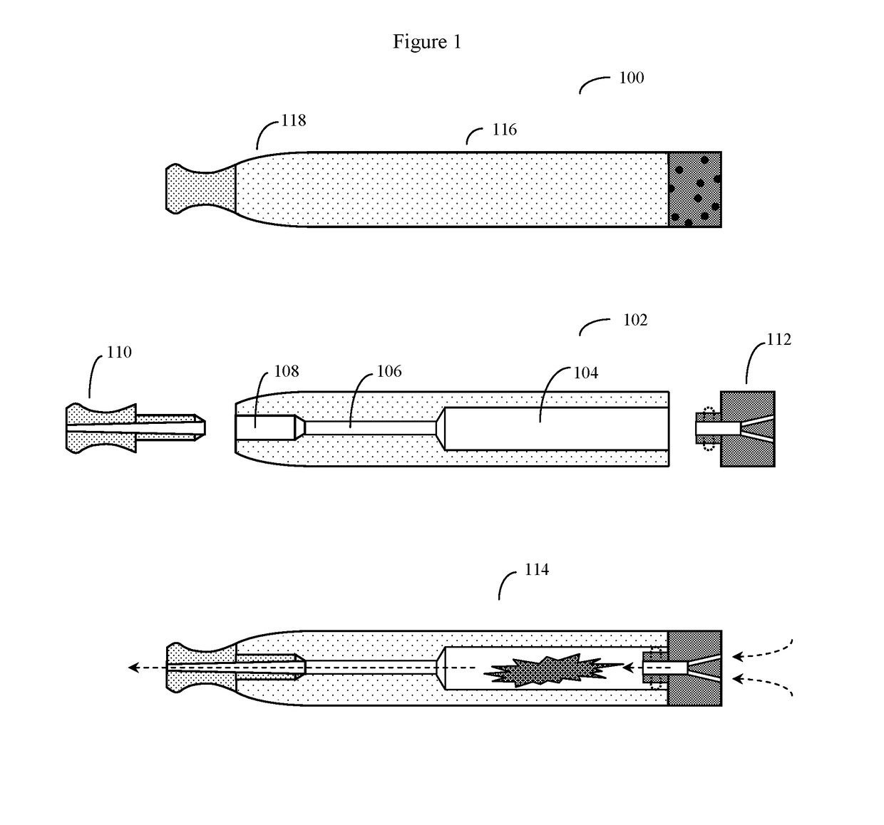 Cigar shaped smoking device with reverse calabash chamber