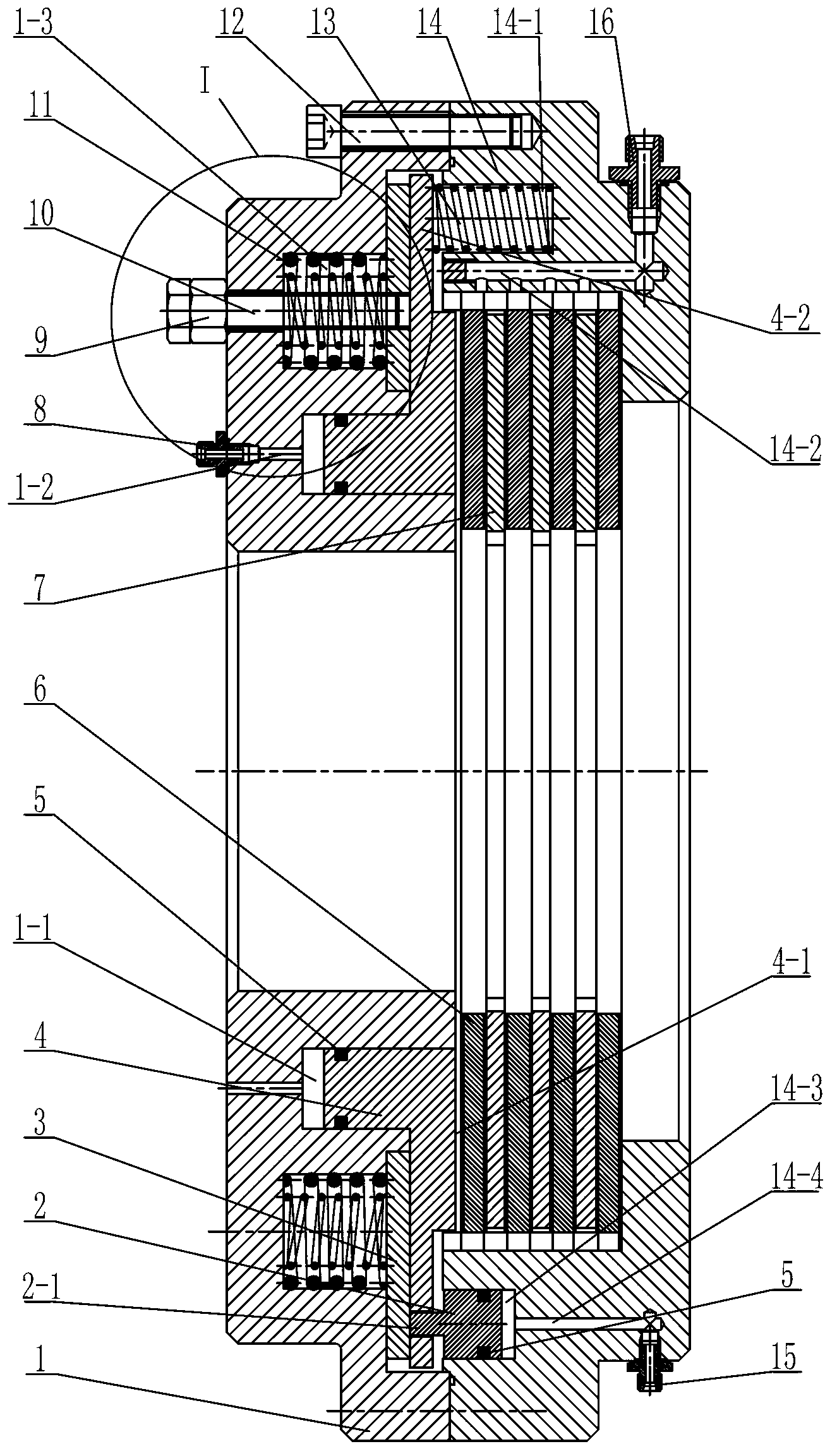 Heavy duty truck wet-type multiple-disk brake