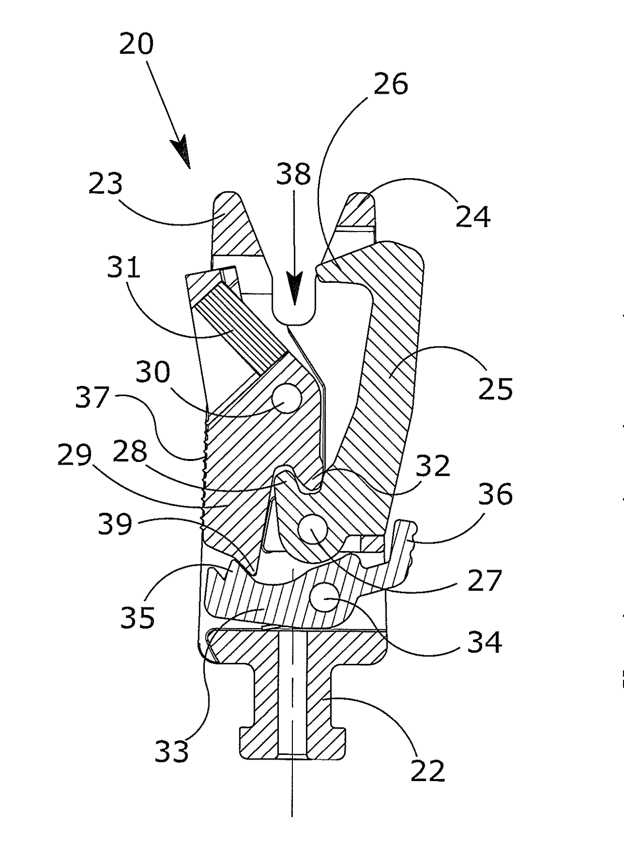 Self locking safety spring clip