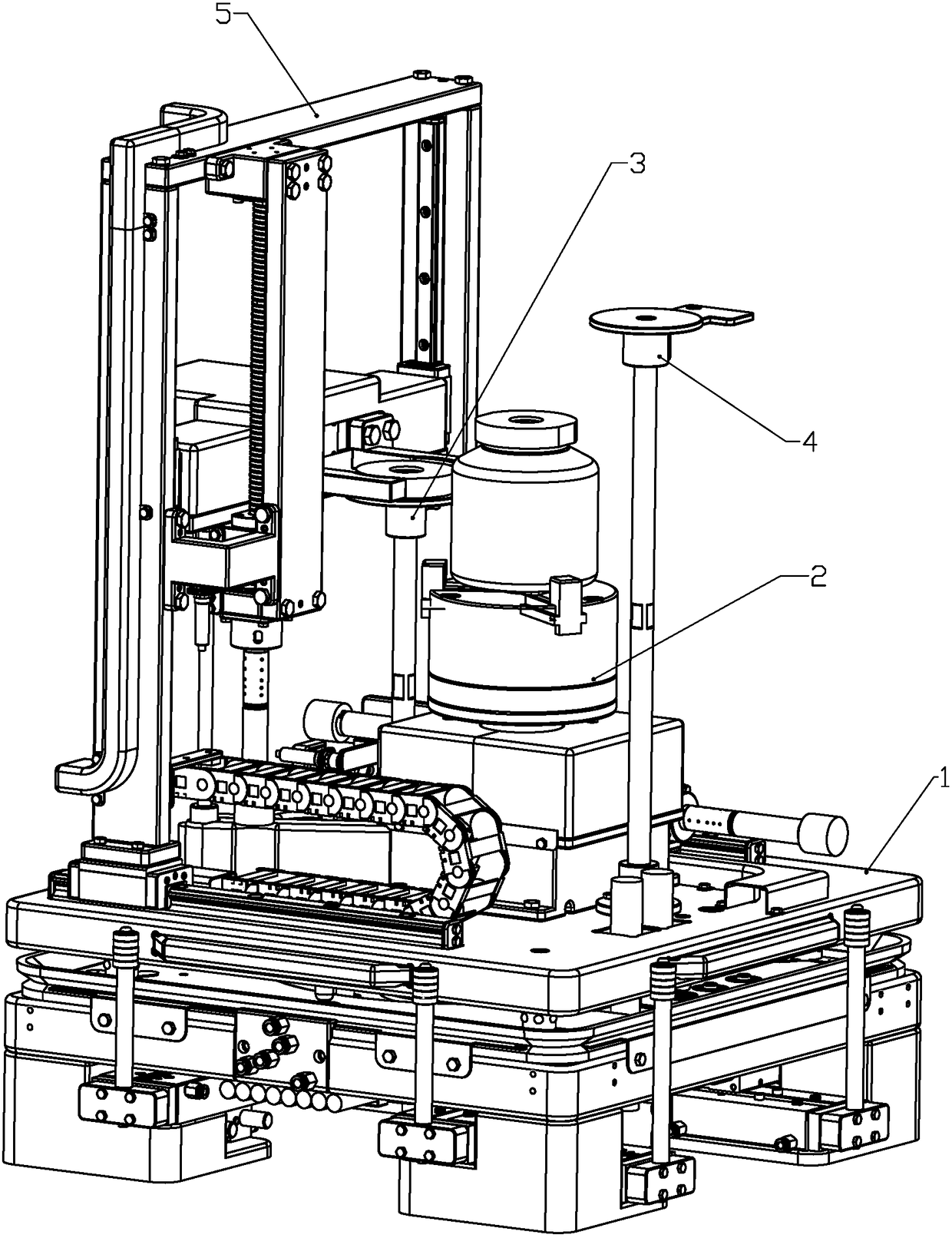 Automatic cover opening and closing device for industrial container