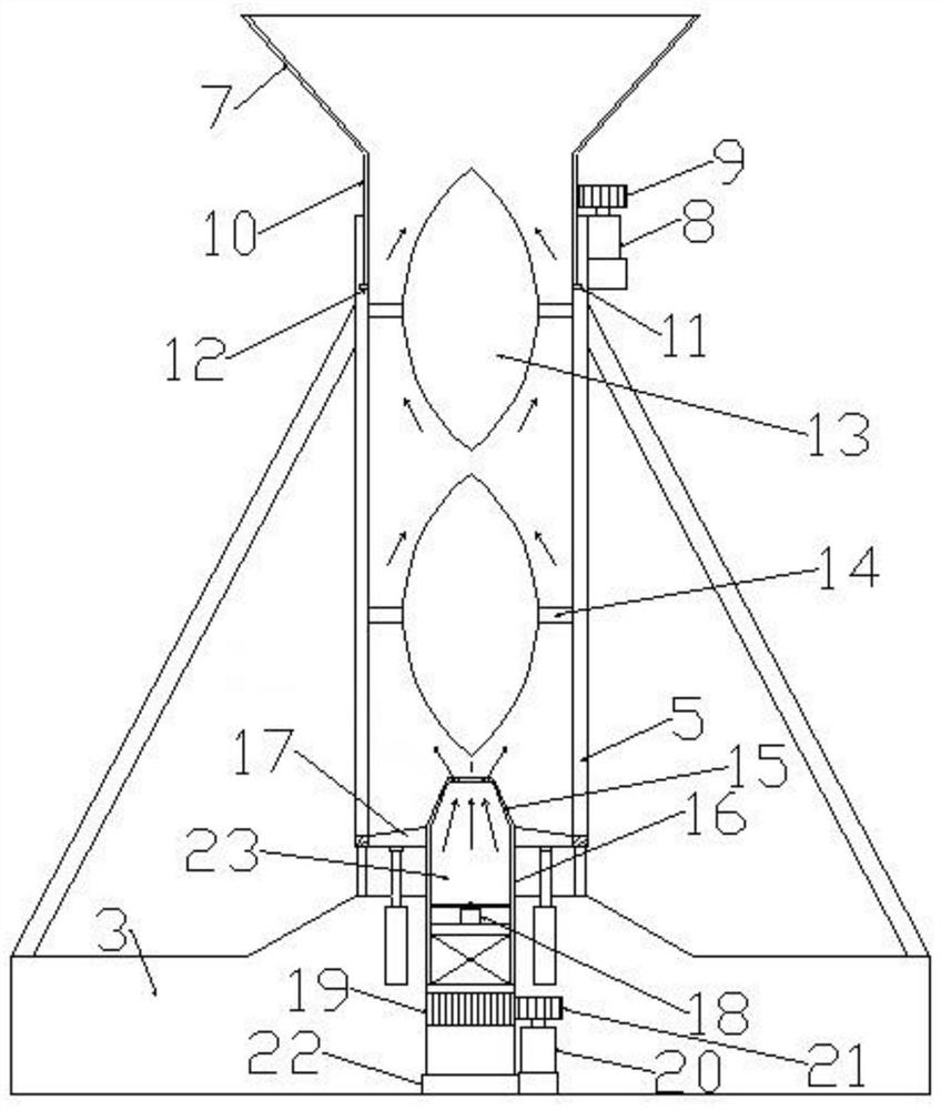 Microbial fertilizer vertical wind tunnel granulation blanking system and method