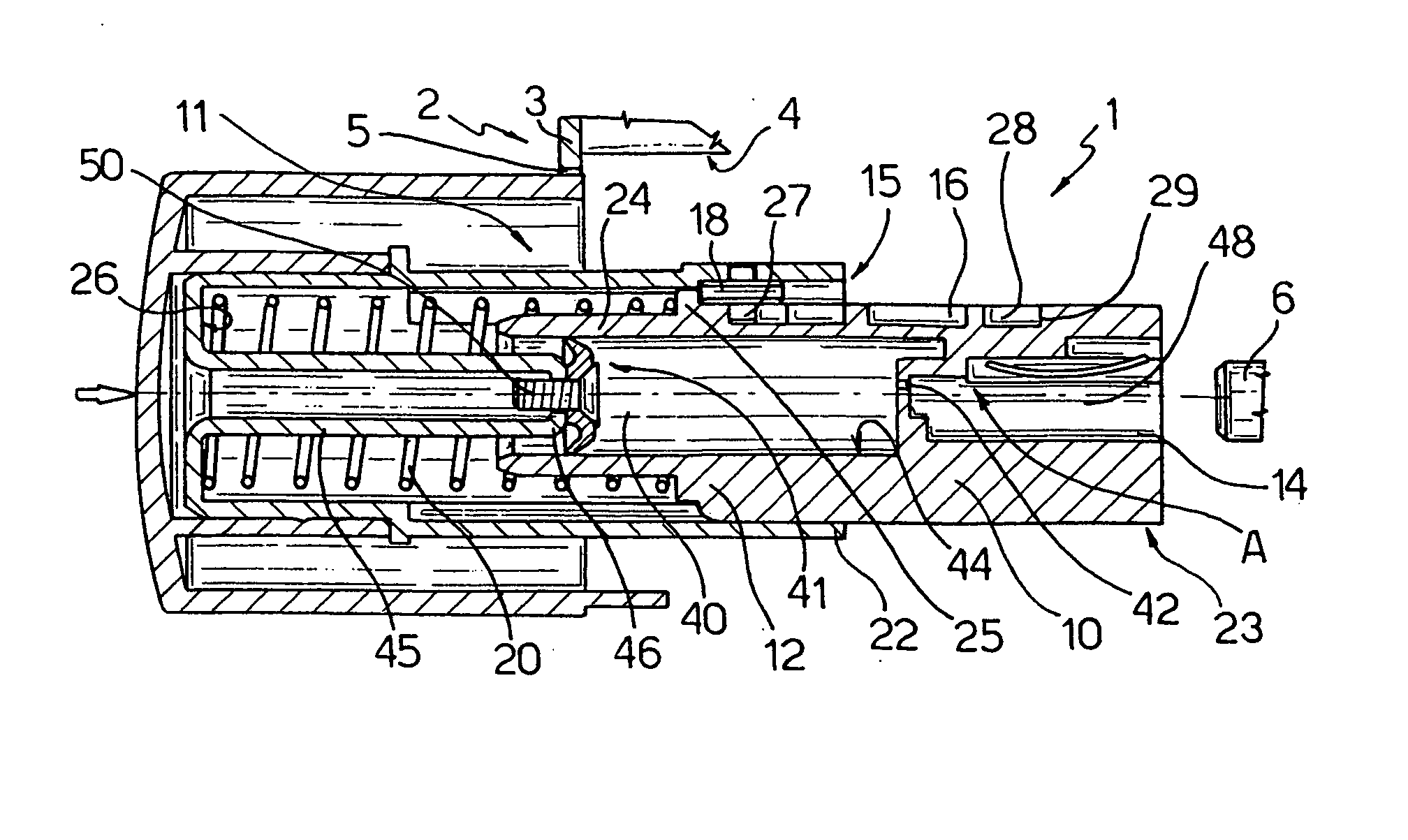 Control knob of the retractable type with slowed-down extraction, in particular for an electrical household appliance