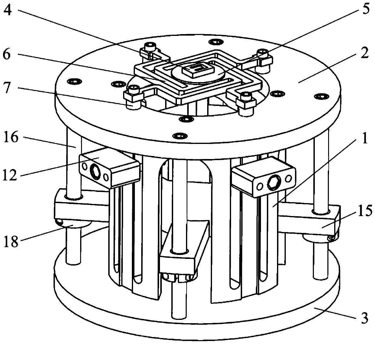 A mems microstructure four-axis vibration device with piezoelectric ceramics as the excitation source