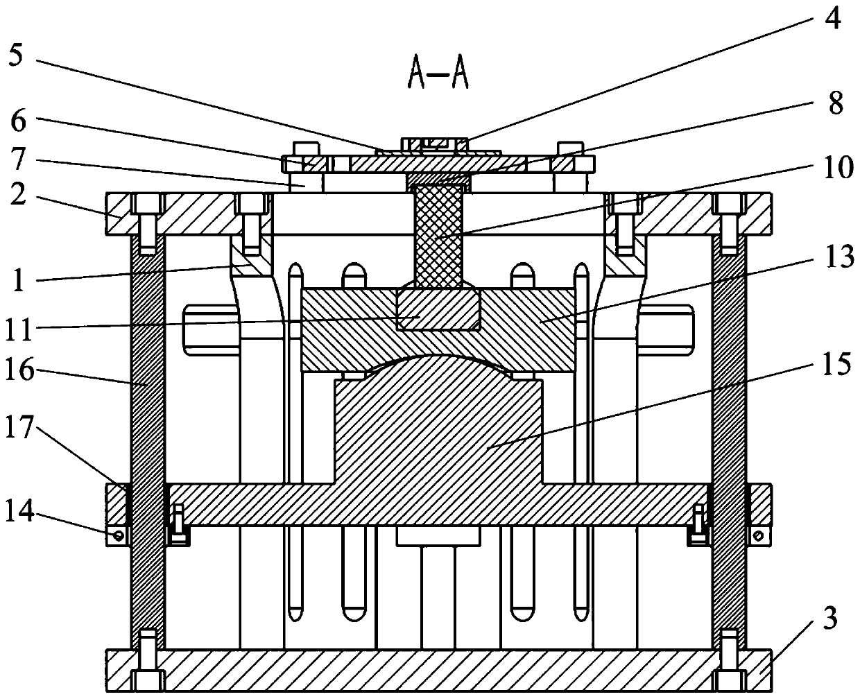 A mems microstructure four-axis vibration device with piezoelectric ceramics as the excitation source