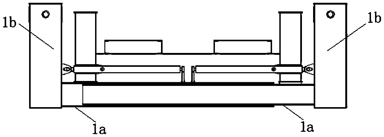 Variable-span double-support large-displacement front-end support transverse moving device and method for trestle