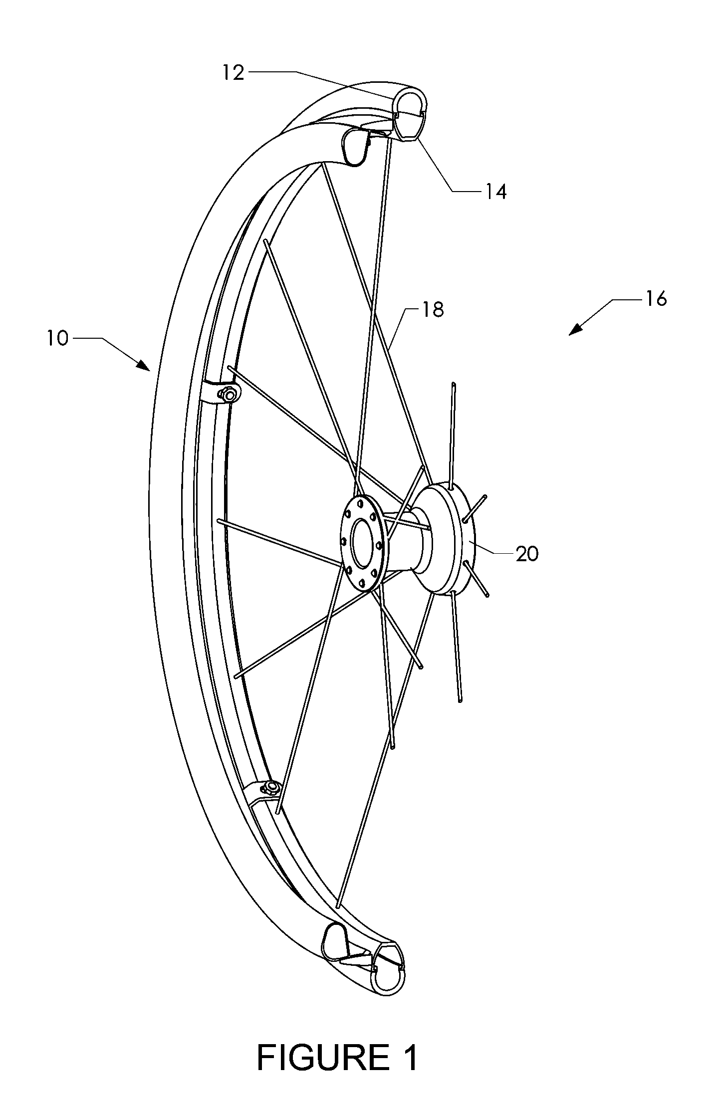 Adjustable wheelchair handrim with movable friction band