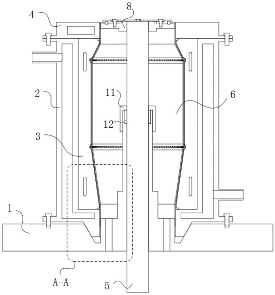 Turn-up bladder vulcanizing device and vulcanizing method