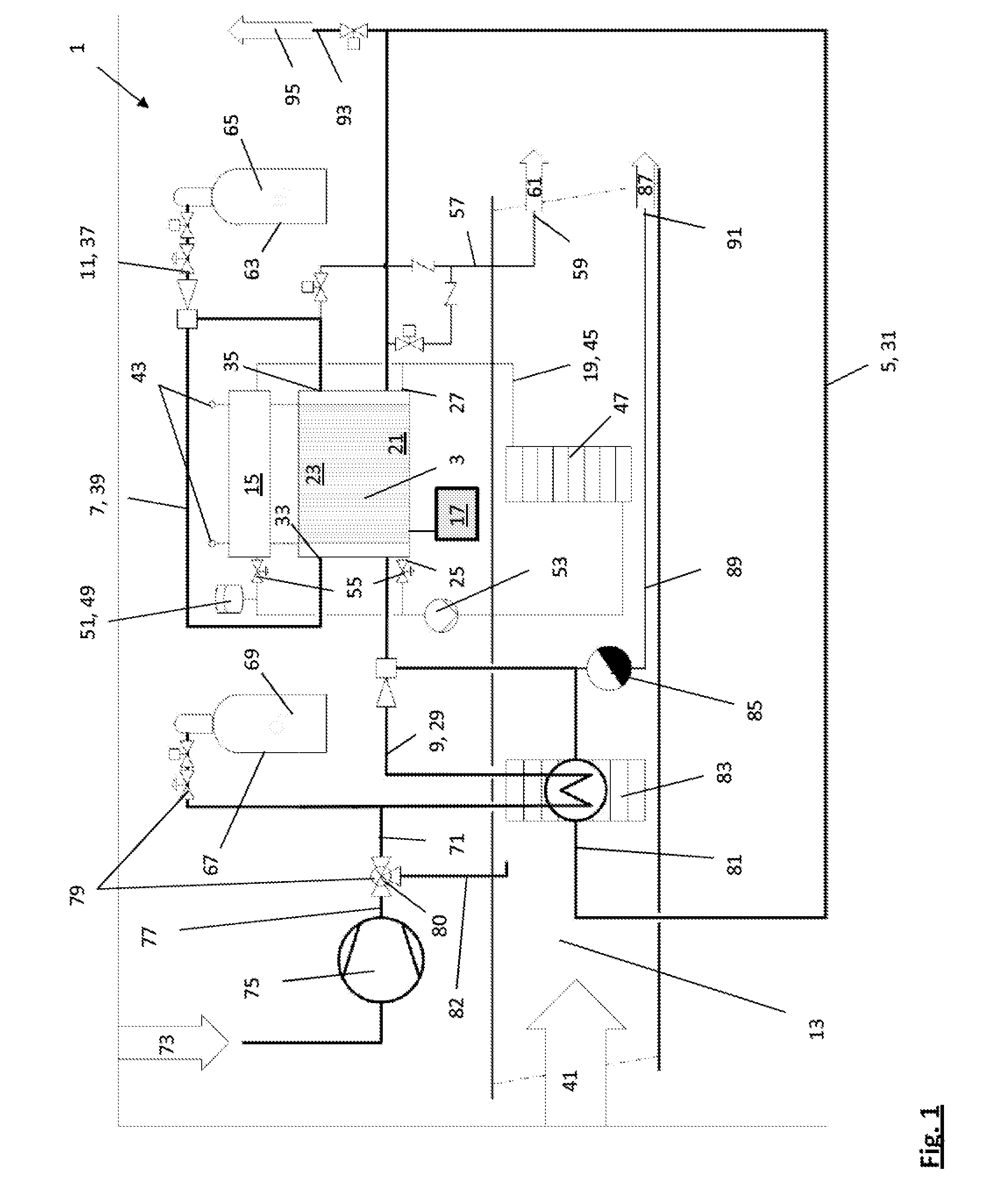 Fuel cell system, a fire fighting system, and an aircraft