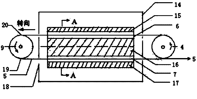 Microwave sintering and drafting device for pasty polytetrafluoroethylene extruded fibers