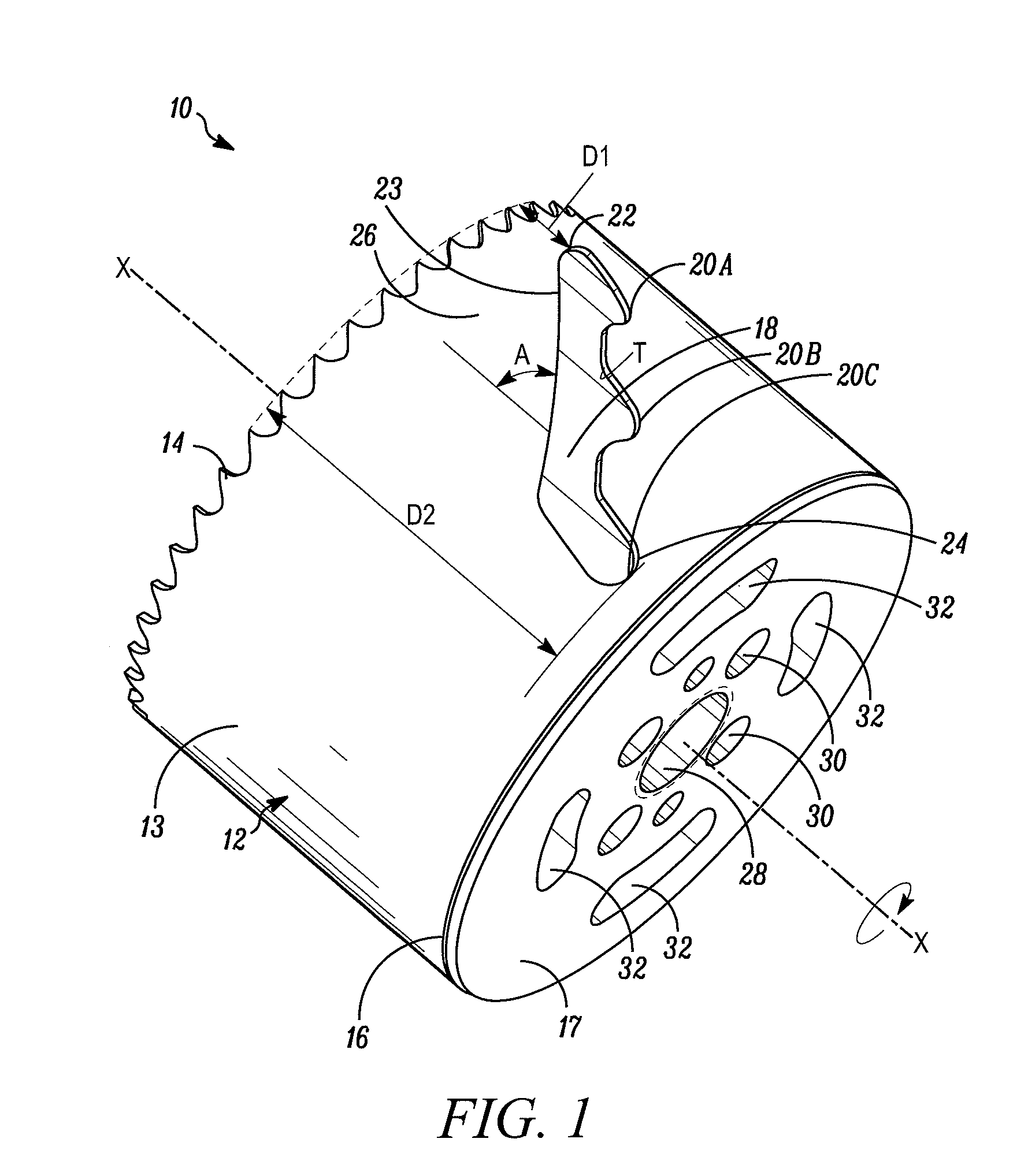 Hole cutter with minimum tooth pitch to blade body thickness ratio