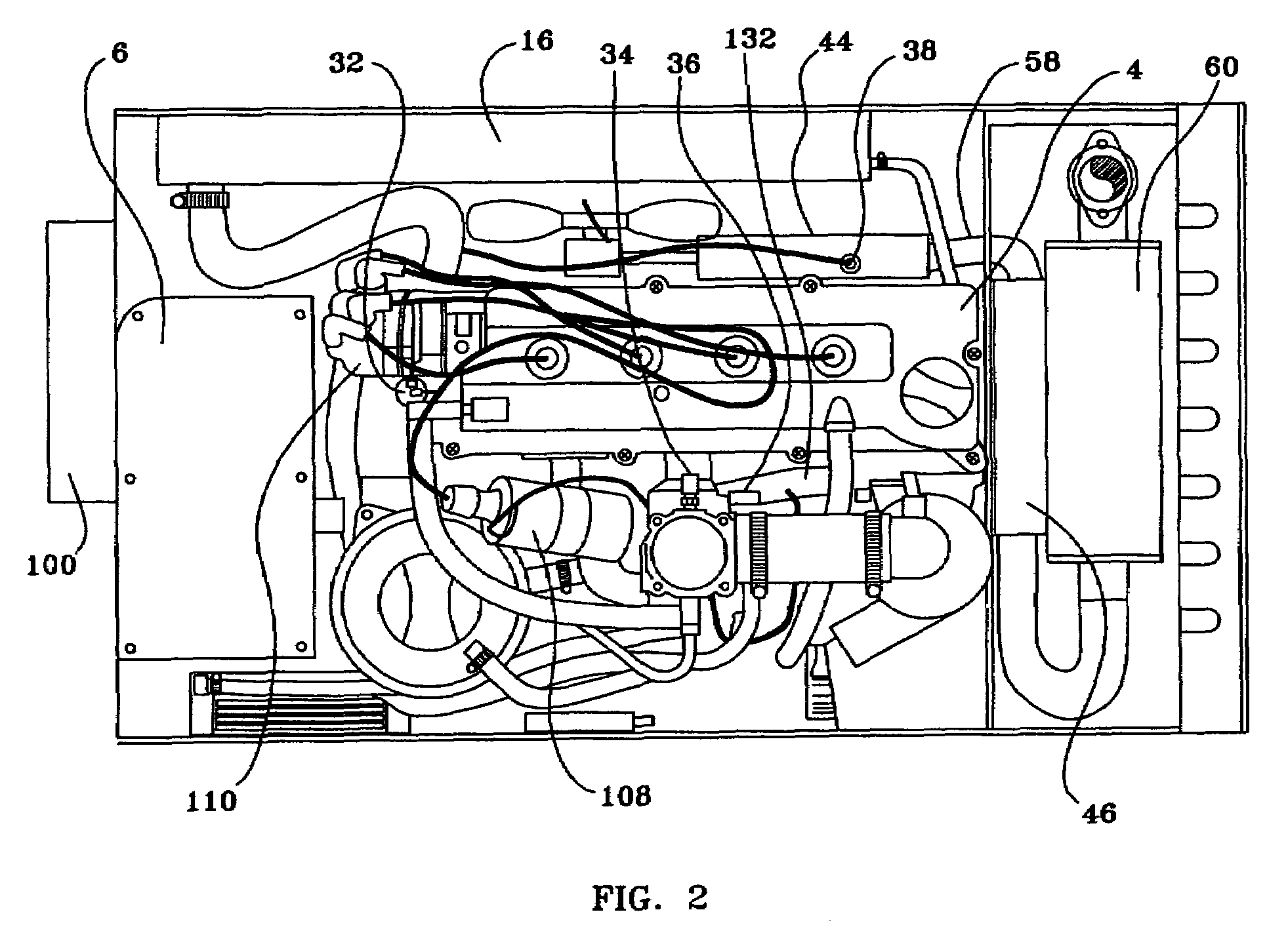 Low NOX emission single side access gas engine driven electrical generating system